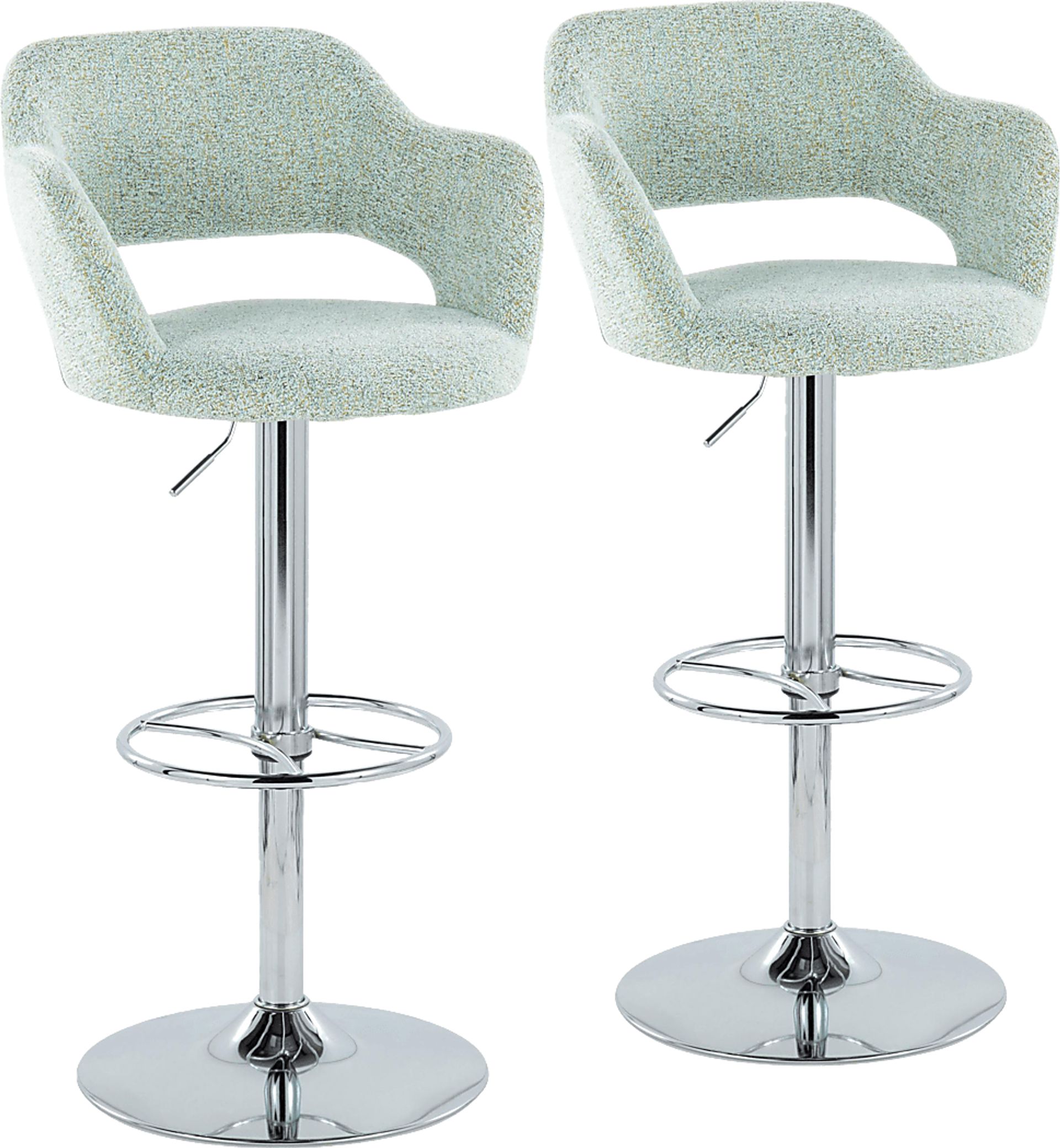 Jouett V Green Adjustable Barstool, Set of 2 - Image 1