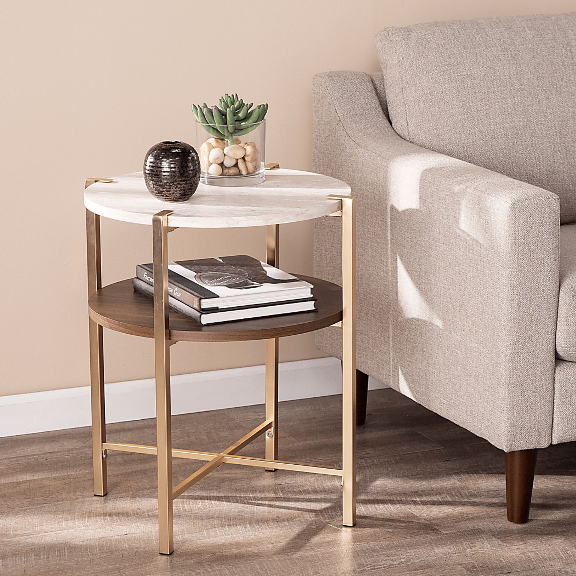Journeyville White Round End Table - Image 4