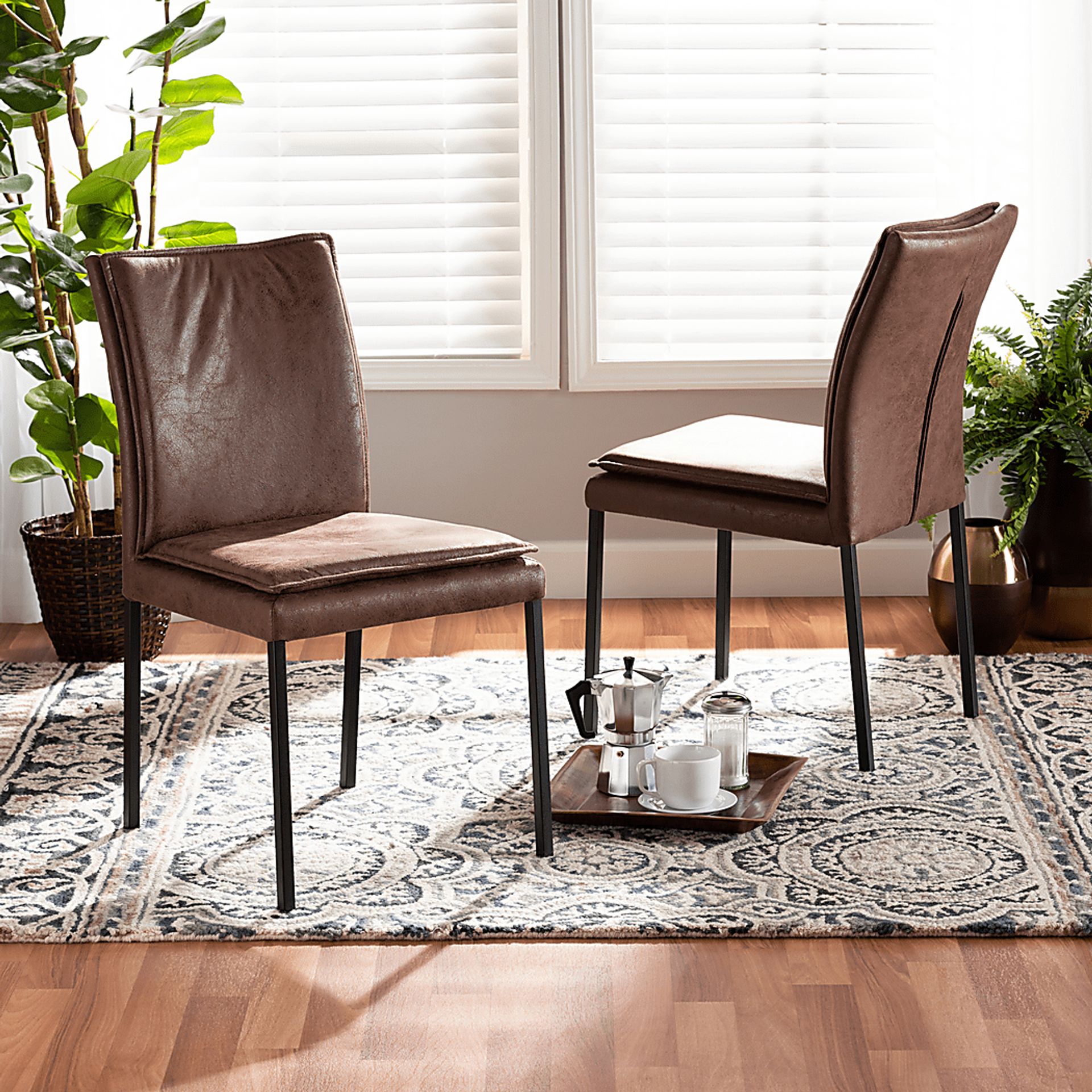 Joval Brown Side Chair, Set of 2 - Image 6