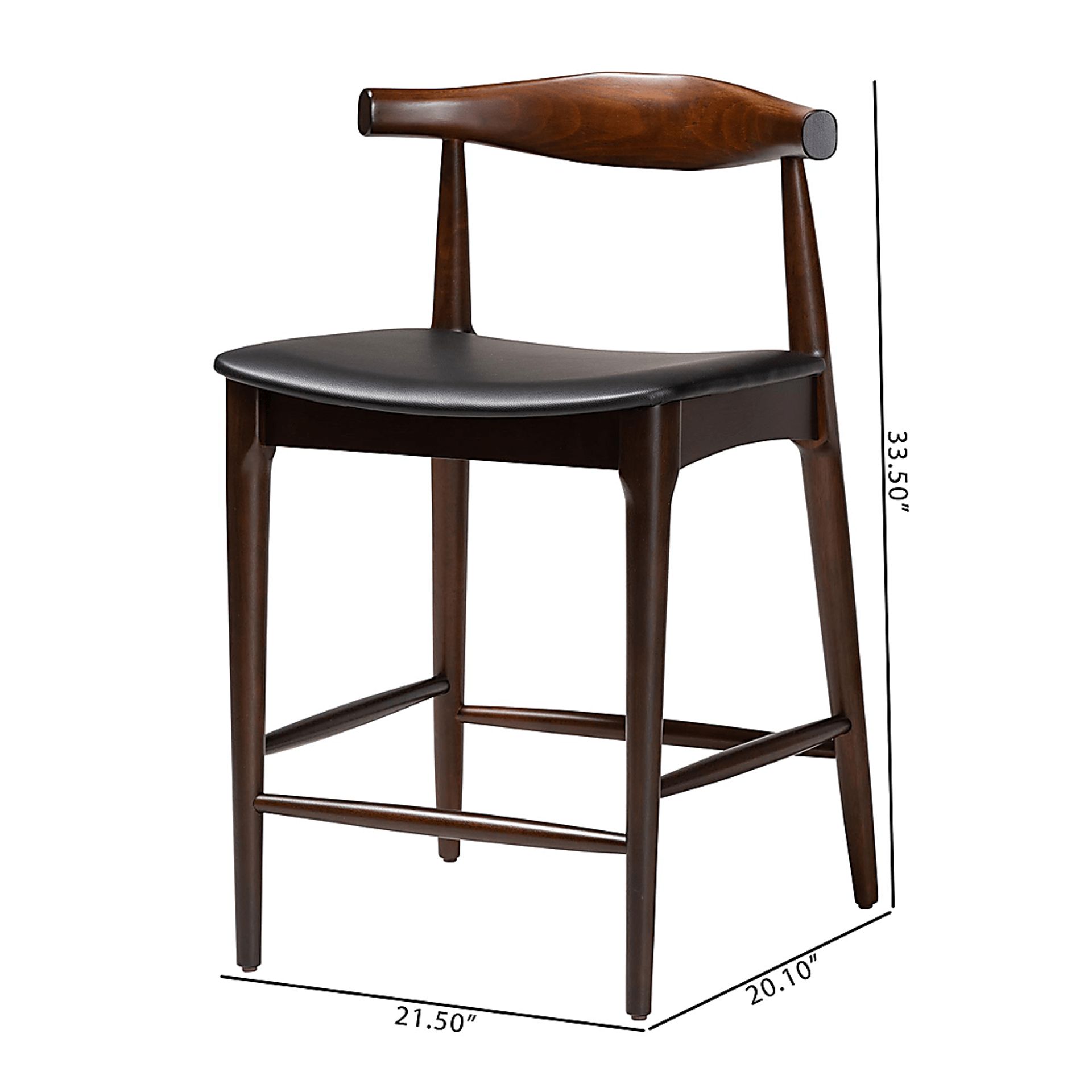 Joywood Black Counter Height Stool, Set of 2 - Image 7