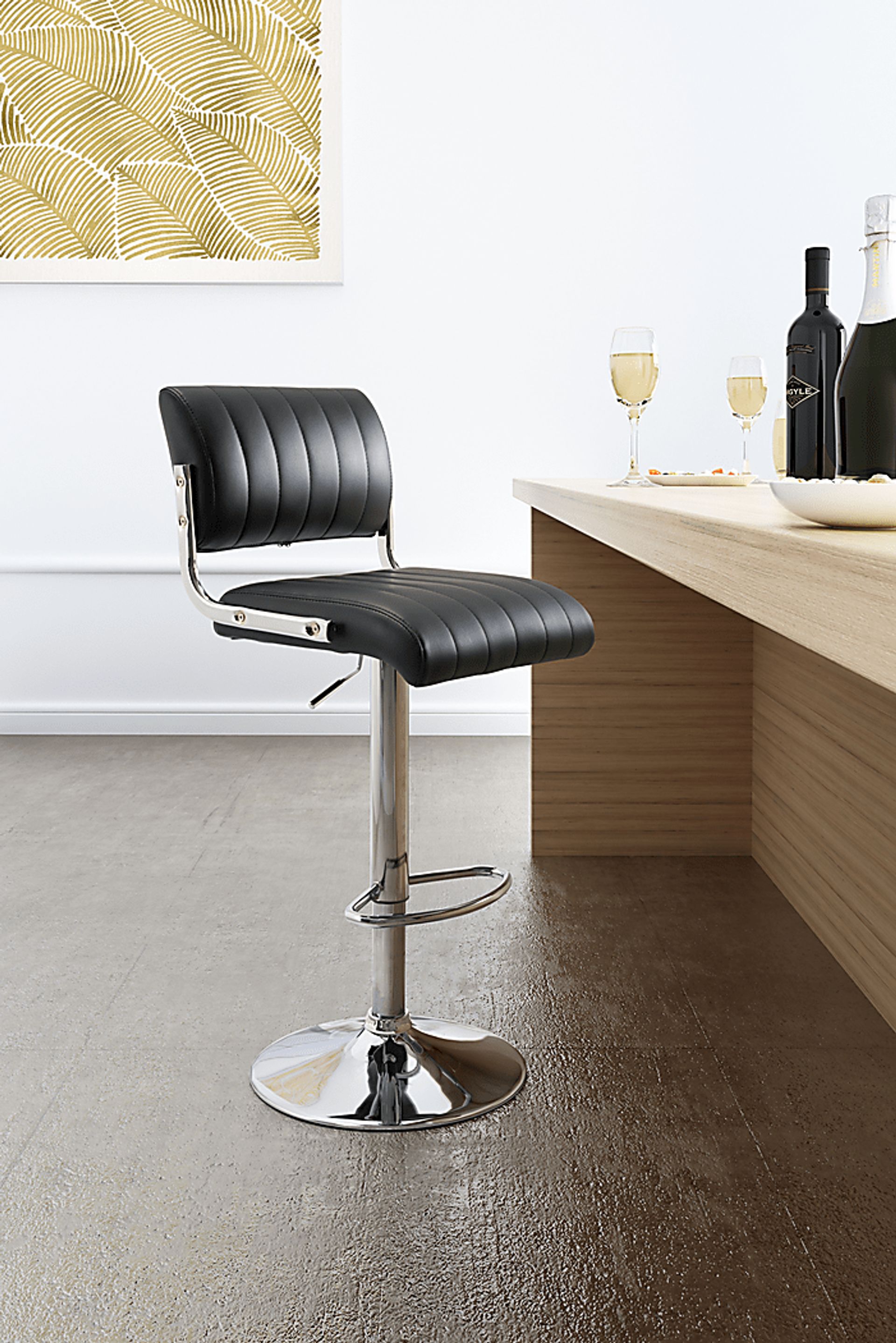 Juice Bar Black Adjustable Swivel Barstool - Image 2
