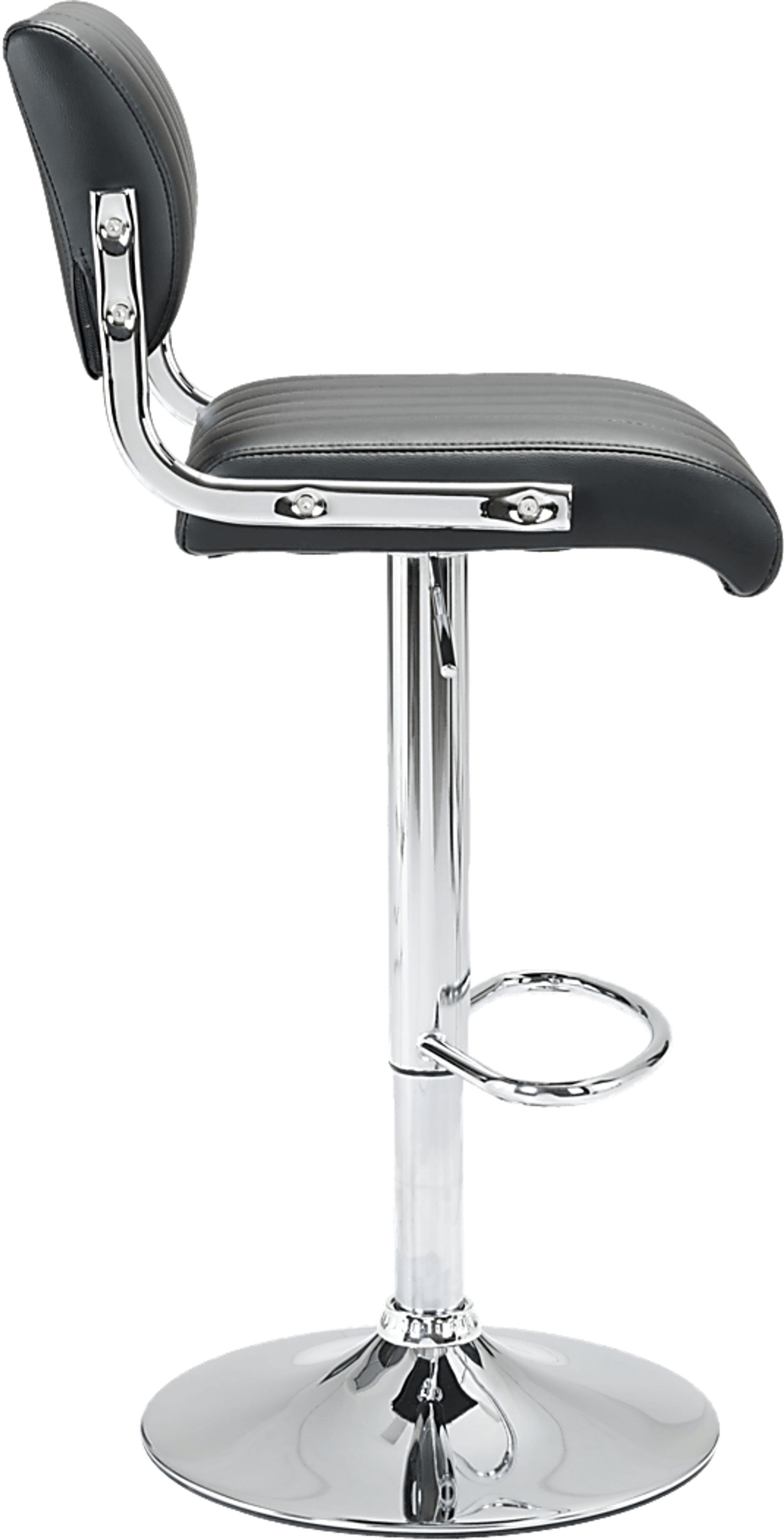 Juice Bar Black Adjustable Swivel Barstool - Image 3