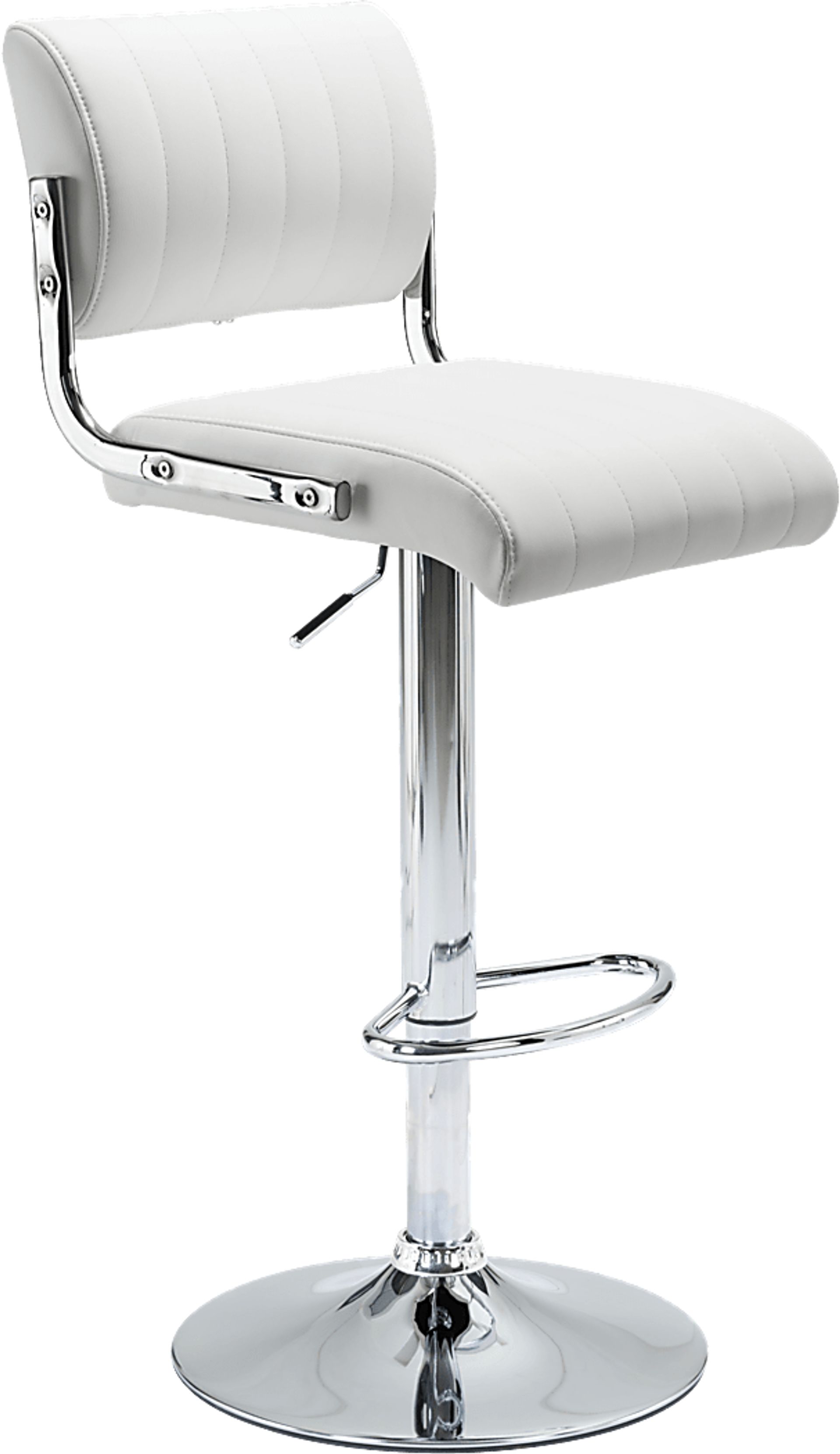 Juice Bar White Adjustable Swivel Barstool - Image 1