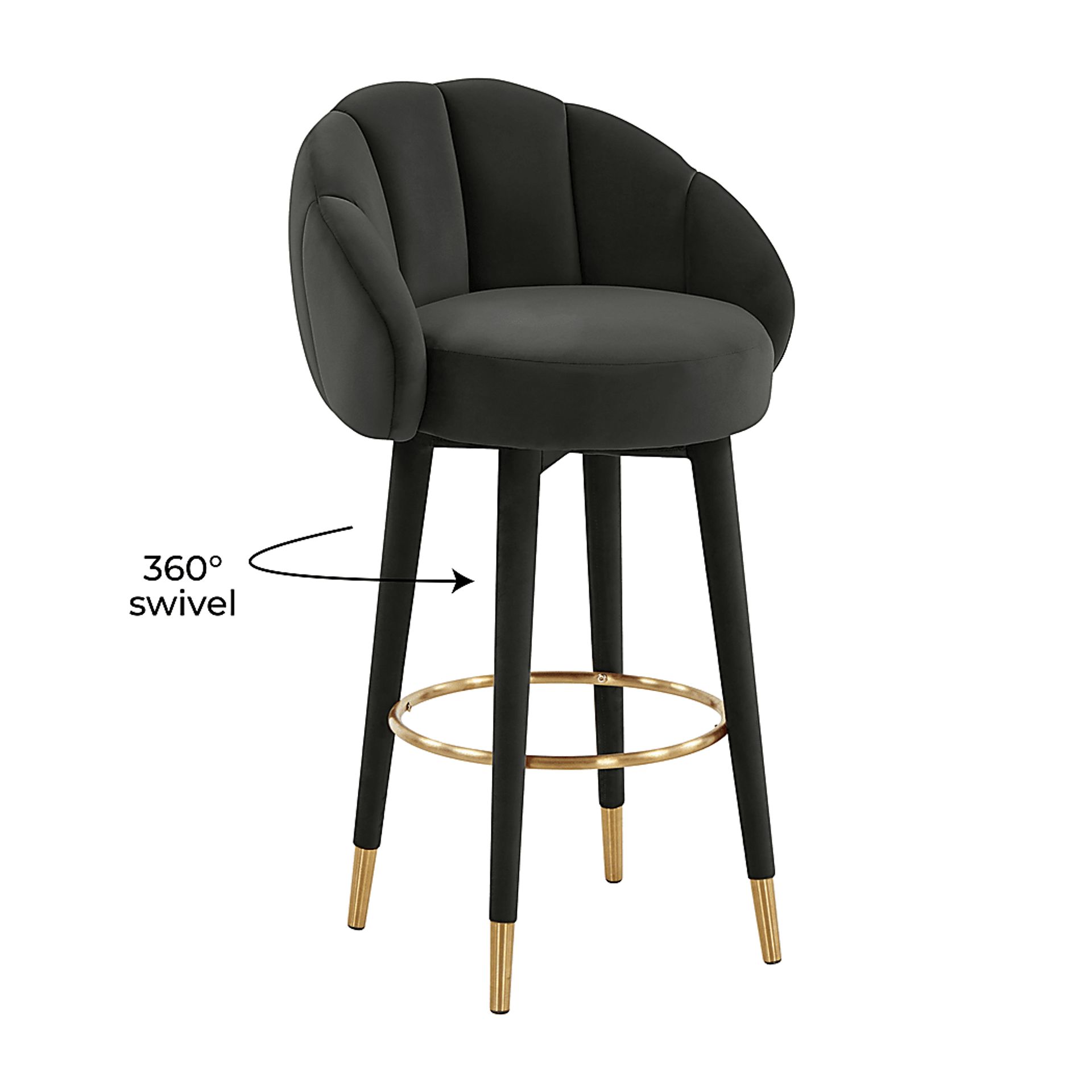 Juleane Black Barstool - Image 6
