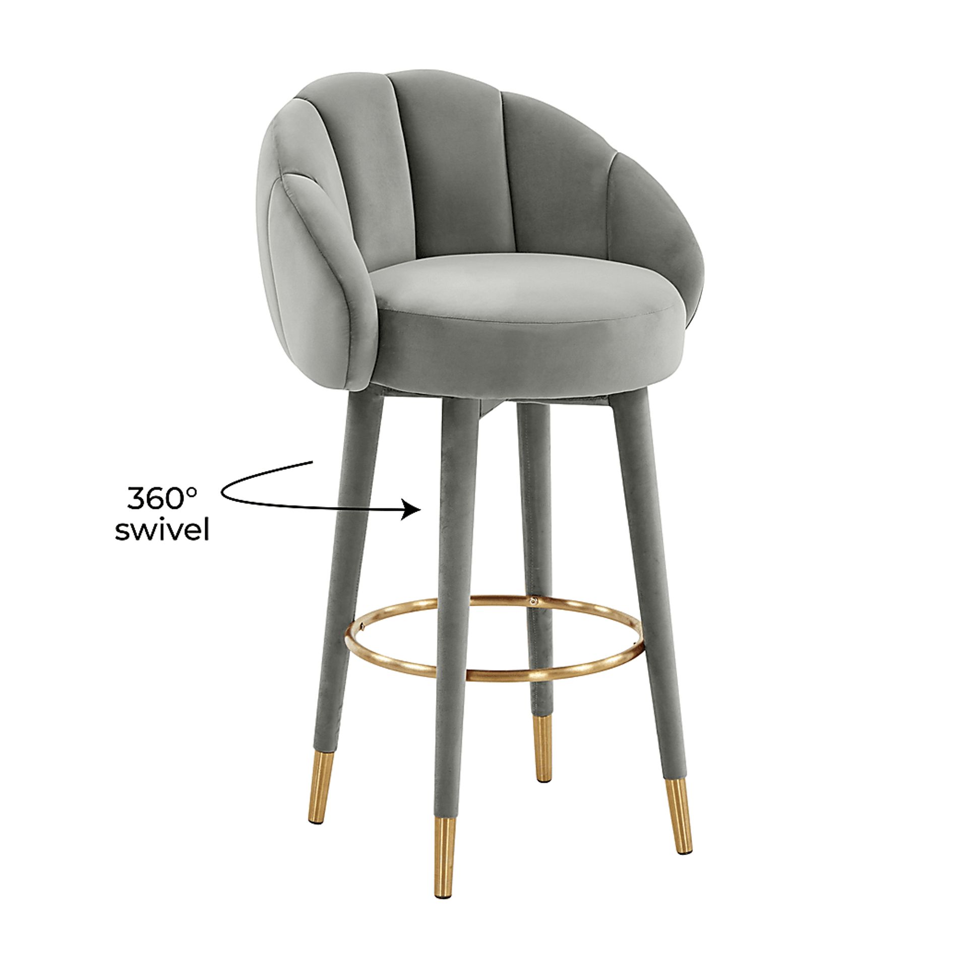 Juleane Light Gray Barstool - Image 6