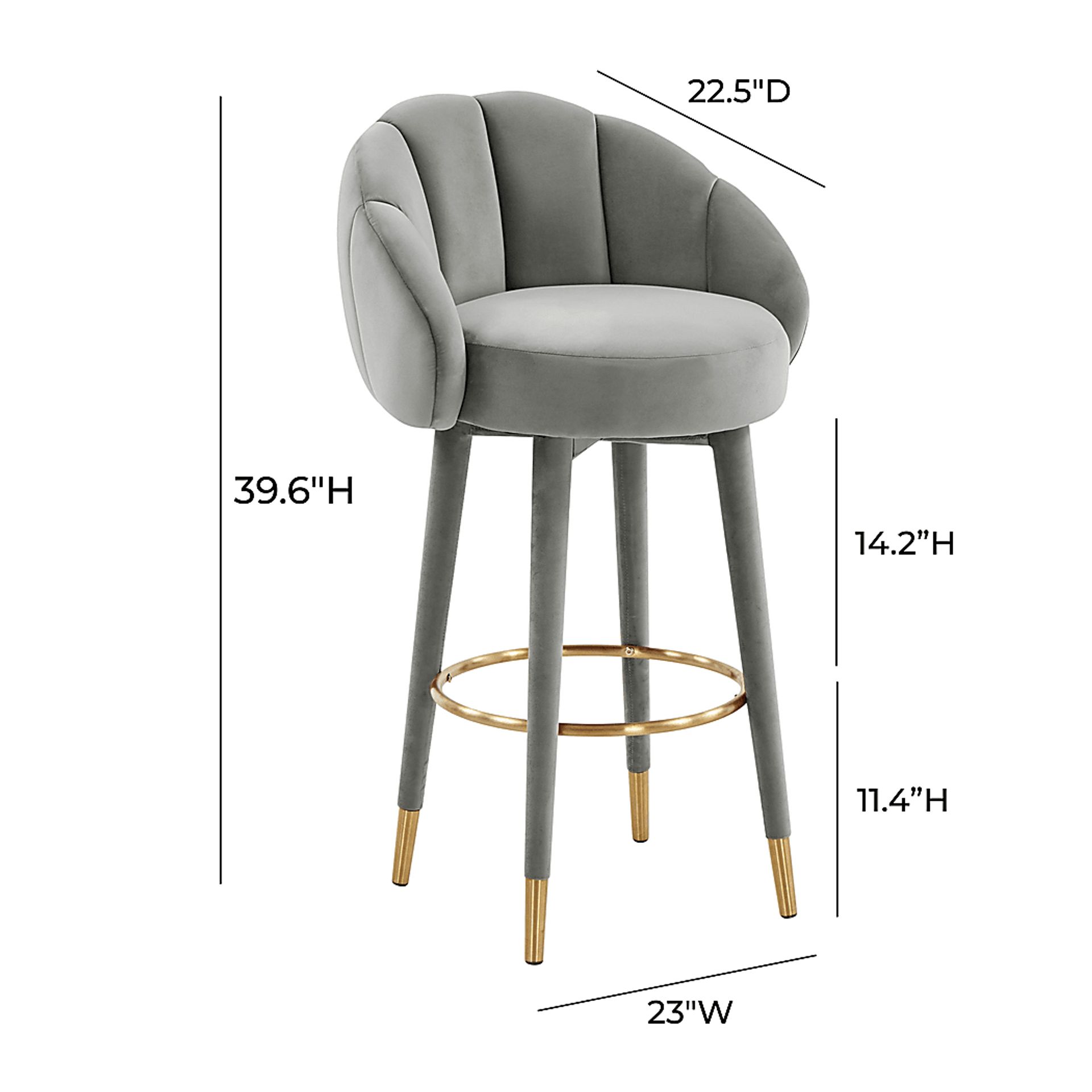 Juleane Light Gray Barstool - Image 7