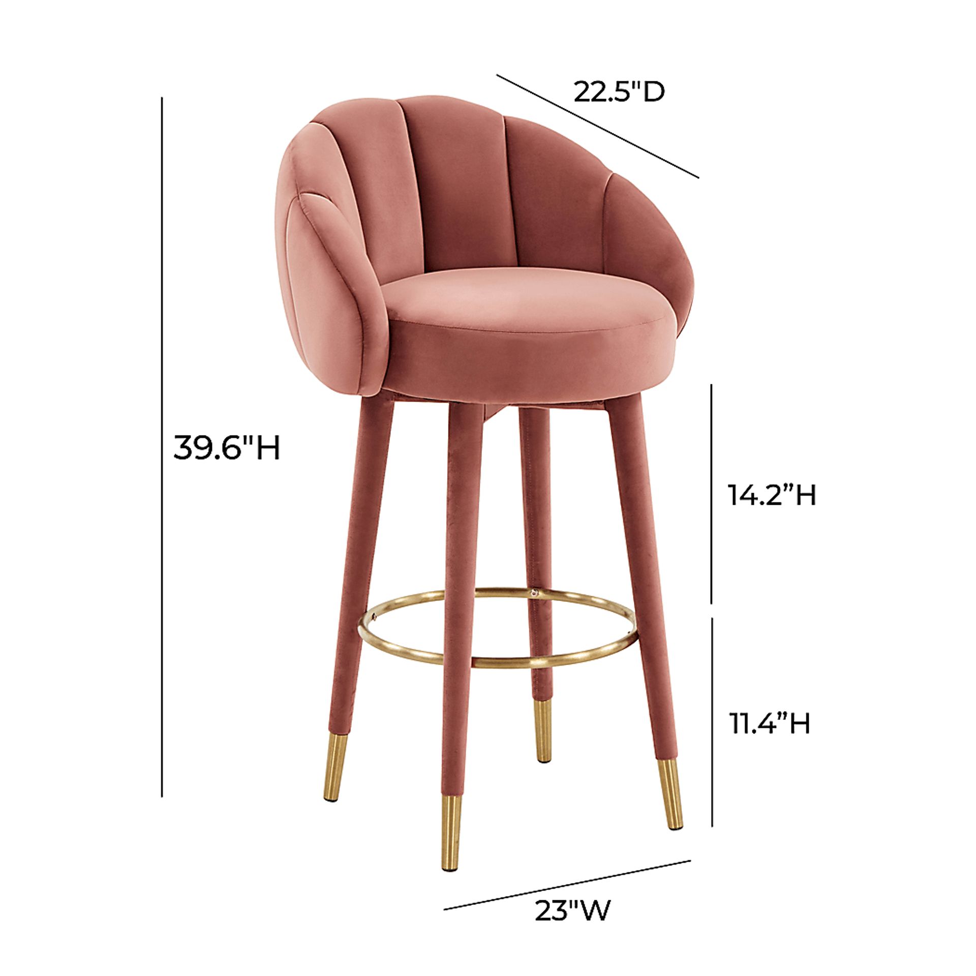 Juleane Salmon Barstool - Image 7