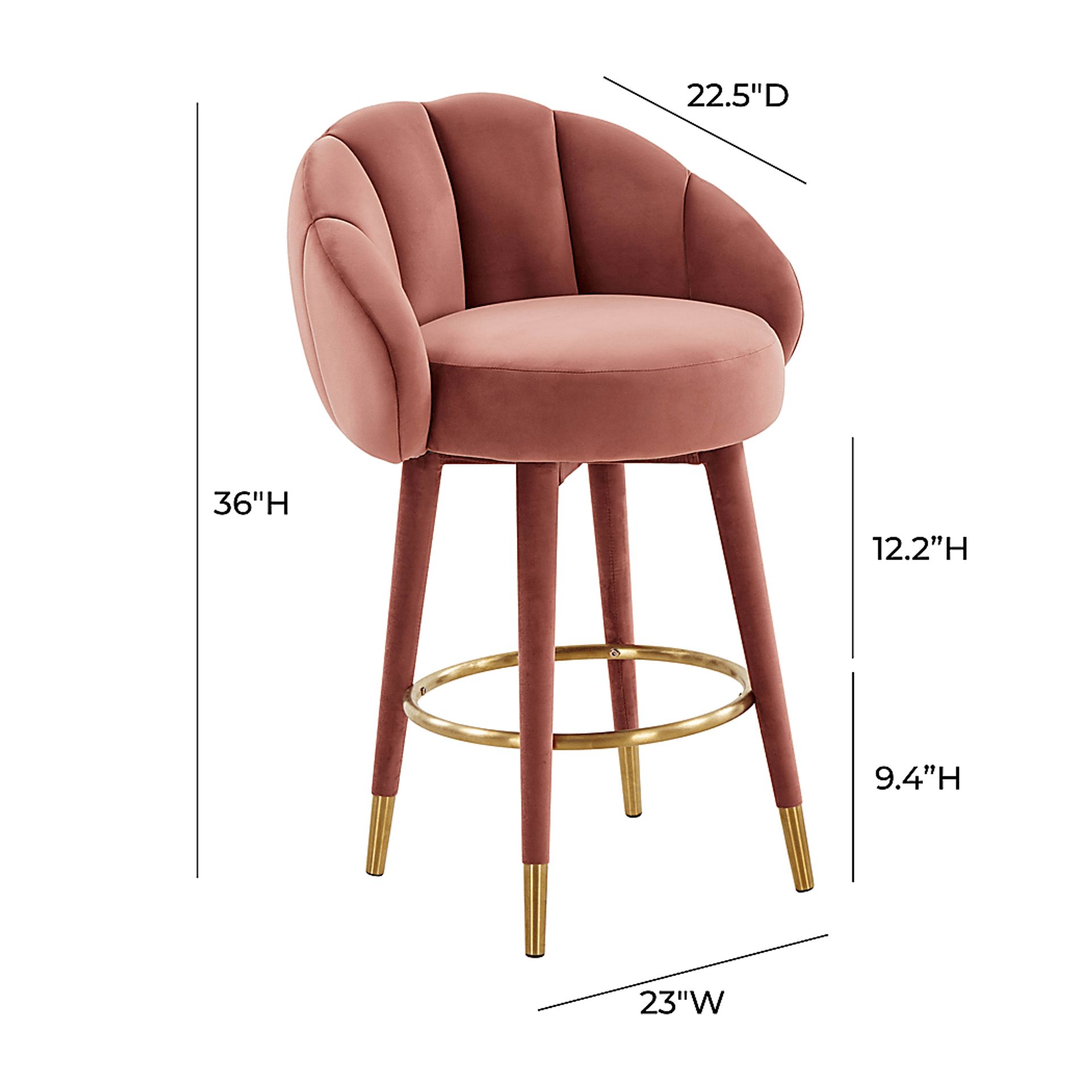 Juleane Salmon Counter Height Stool - Image 6