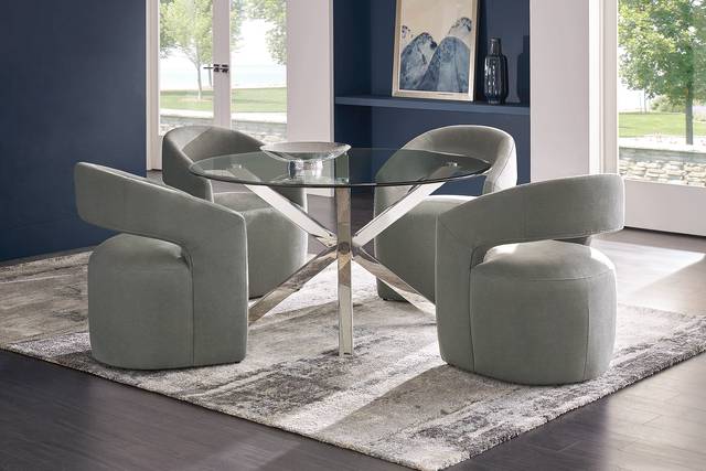 Jules Gray 5 Pc Dining Room with Gray Side Chairs - Thumbnail - Image 1