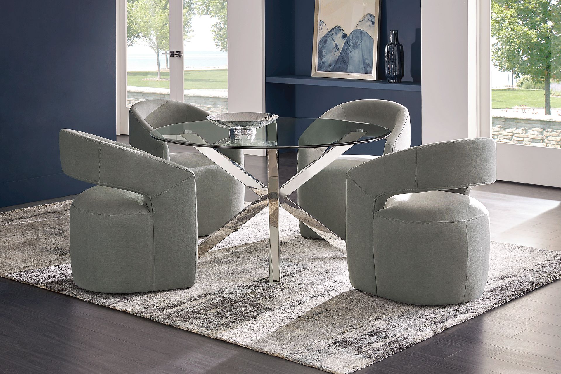 Jules Gray 5 Pc Dining Room with Gray Side Chairs - Image 1