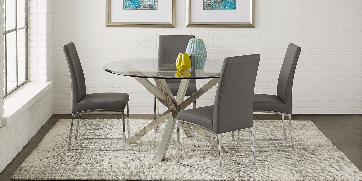 Gray 5 piece online dining set