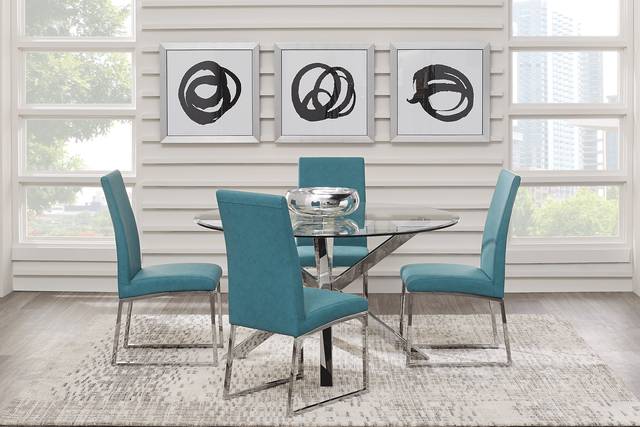 Jules Gray 5 Pc Dining Set with Ocean Chairs - Thumbnail - Image 1