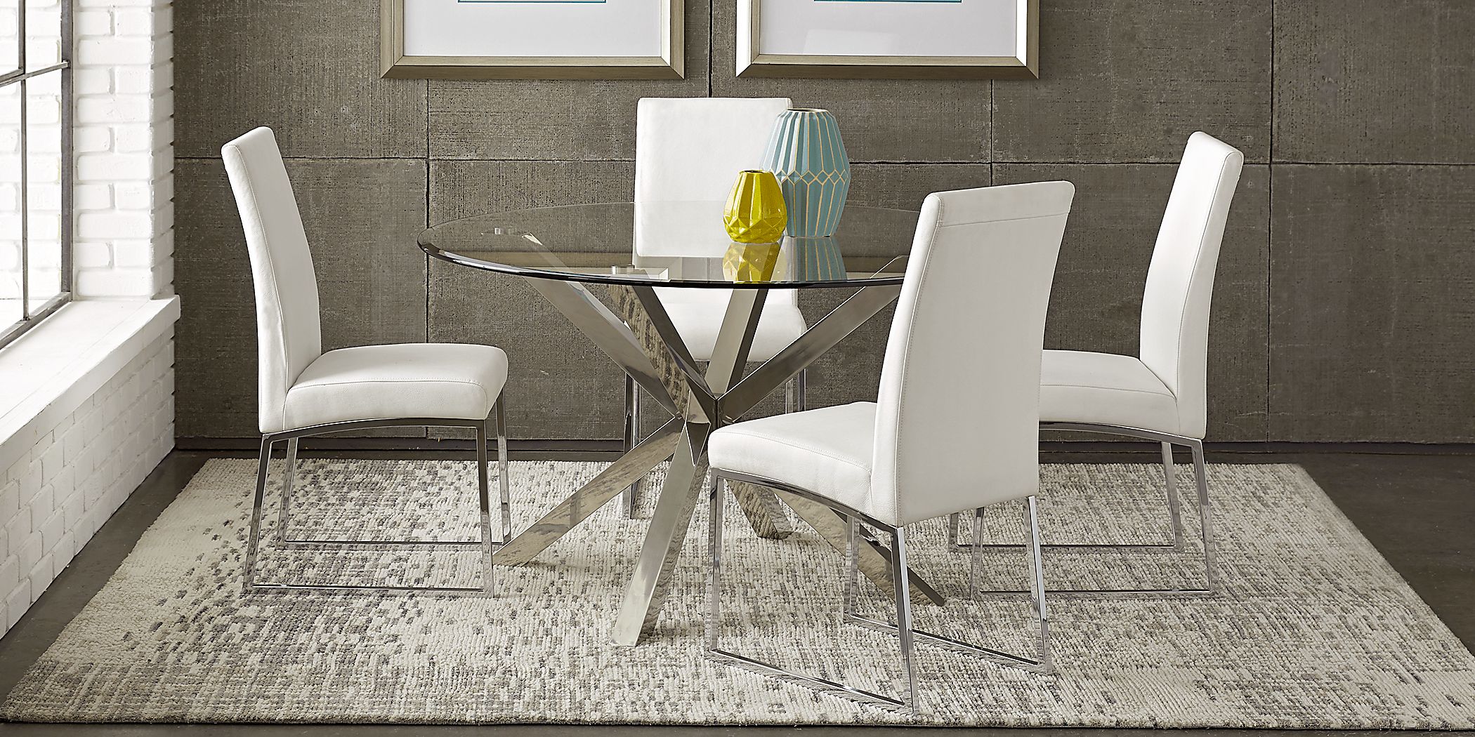 Rooms to go 2025 glass dining table set