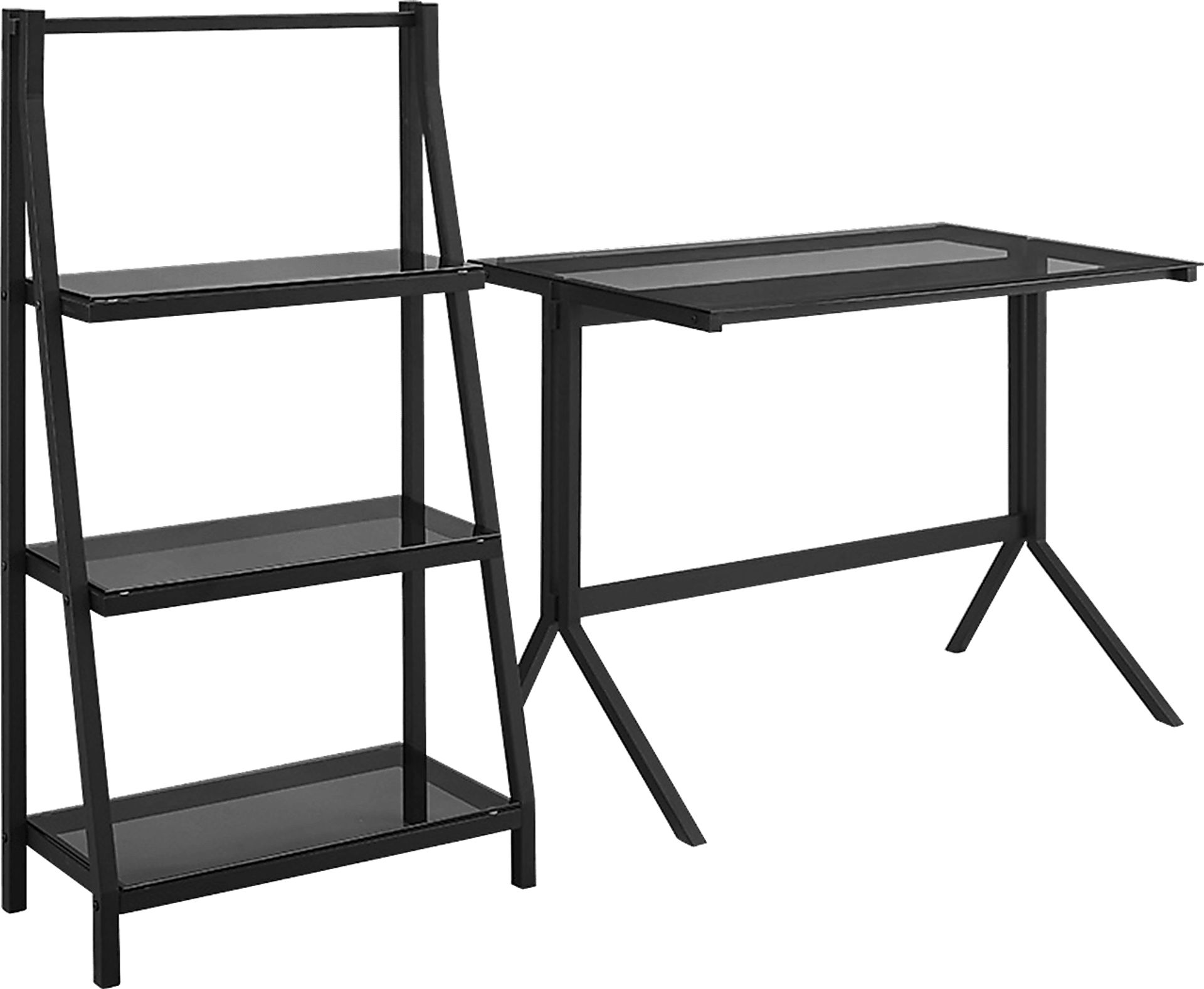 Jules Place Black Bookcase Desk - Image 2