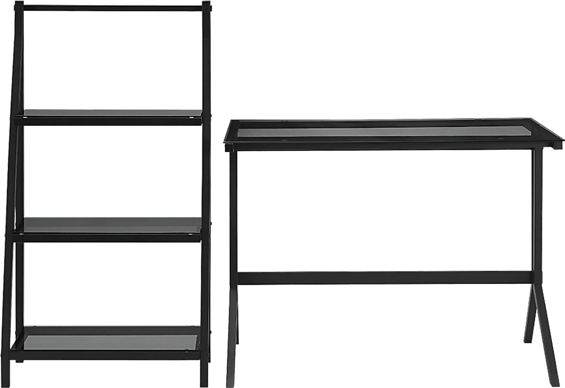 Jules Place Black Bookcase Desk - Image 1