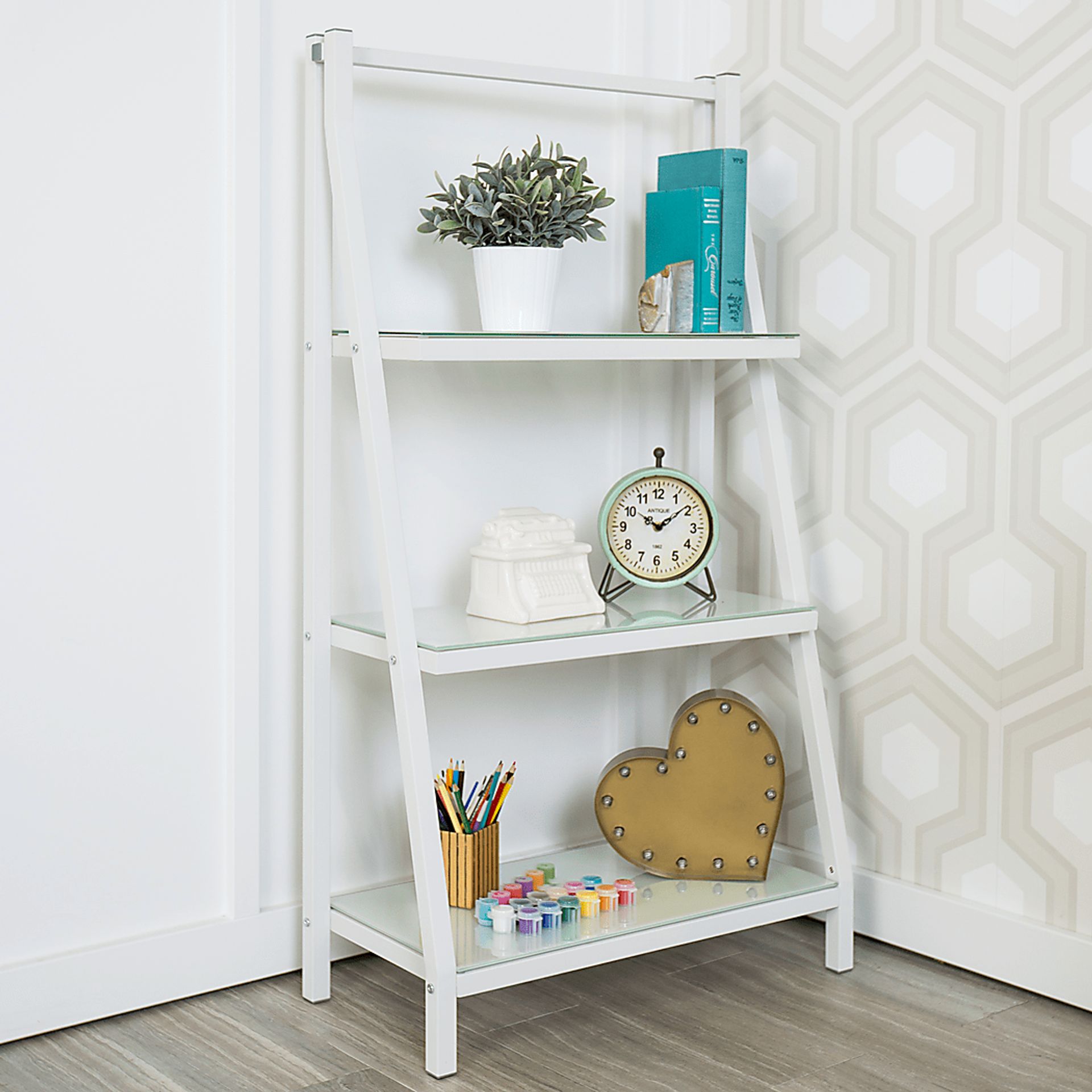 Jules Place White Bookcase Desk - Image 6