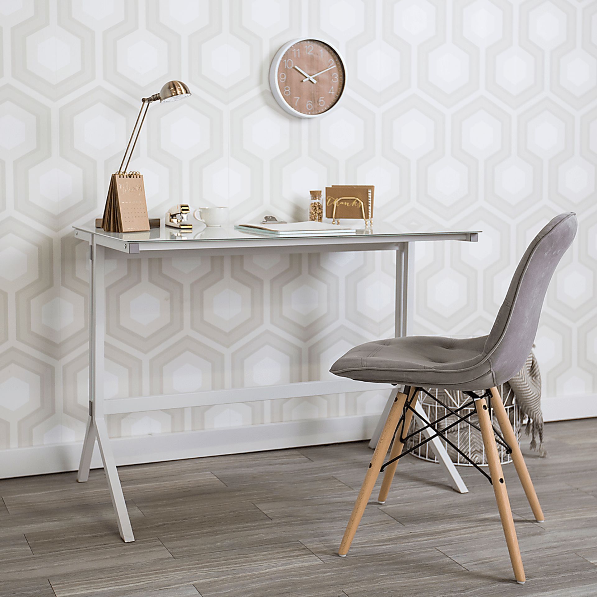 Jules Place White Bookcase Desk - Image 7