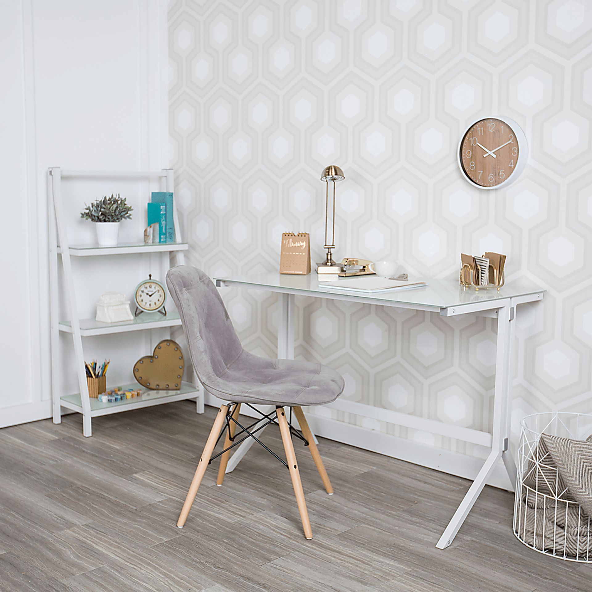 Jules Place White Bookcase Desk - Image 8