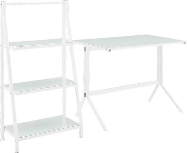Jules Place White Bookcase Desk - Thumbnail - Image 1
