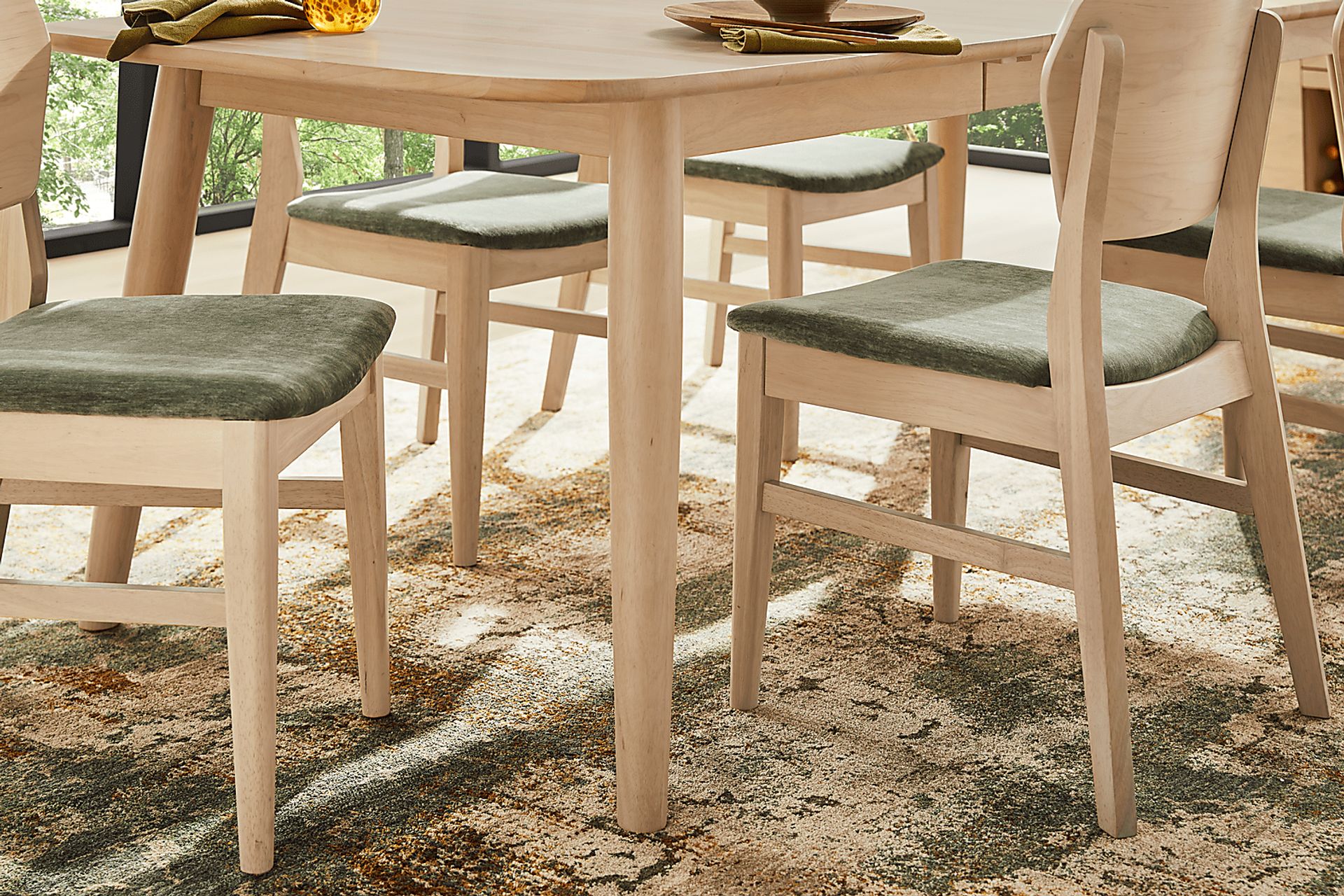 Julian Natural 5 Pc Dining Room with Panel Back Chairs - Image 8