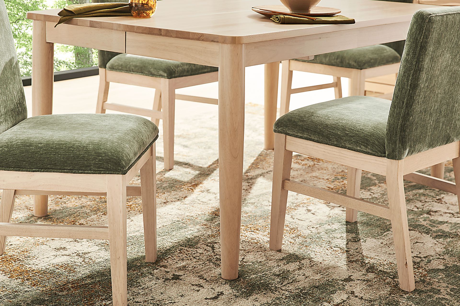 Julian Natural 5 Pc Dining Room with Cloud Upholstered Chairs - Image 7