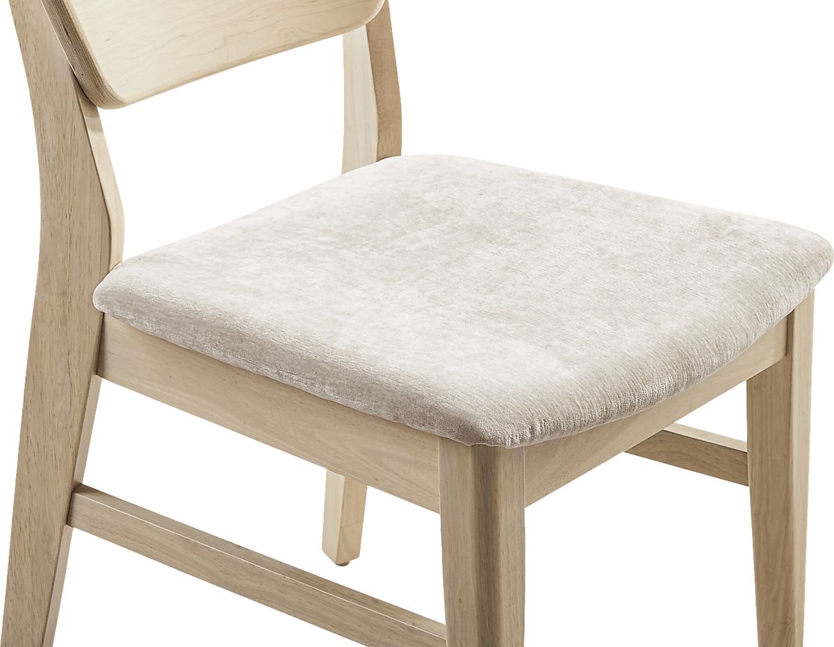 Julian Natural Light Wood Cloud Blue Curved Panel Side Chair | Rooms to Go