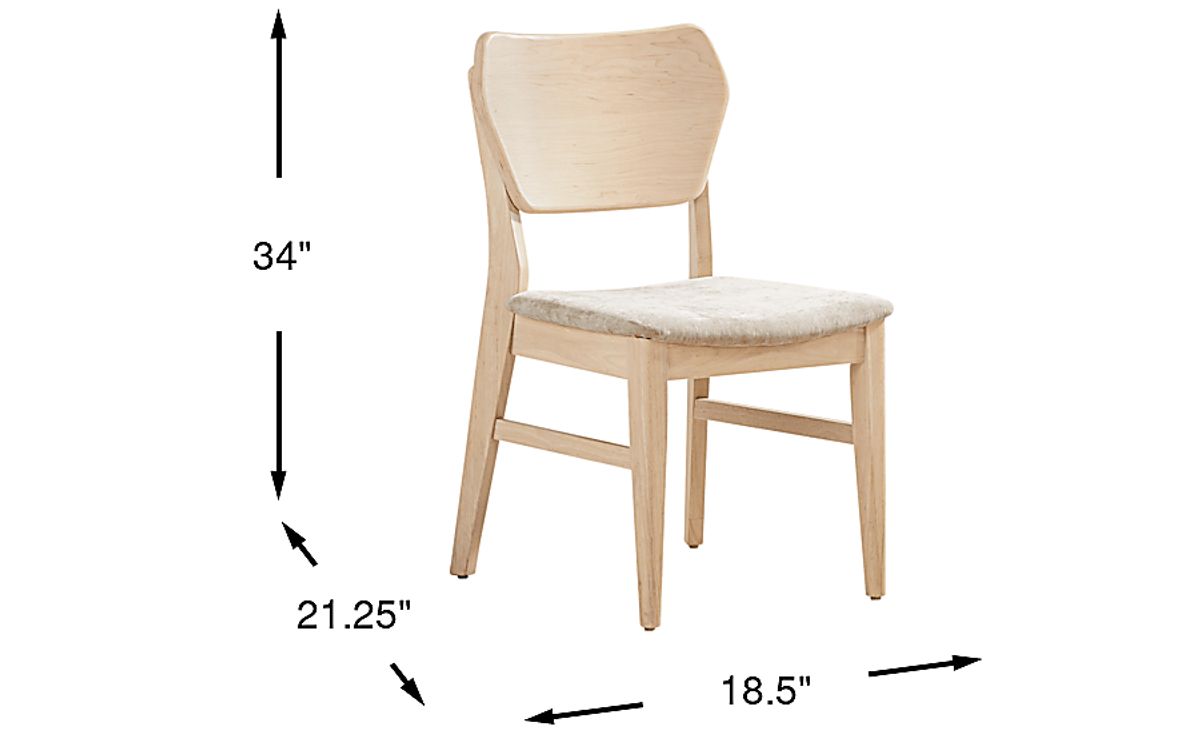 Julian Natural Light Wood Cloud Blue Curved Panel Side Chair | Rooms to Go