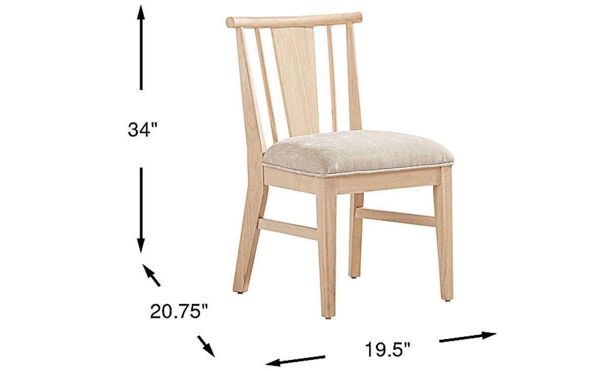 Julian Natural Light Wood Cloud Blue Spindle Back Side Chair | Rooms to Go
