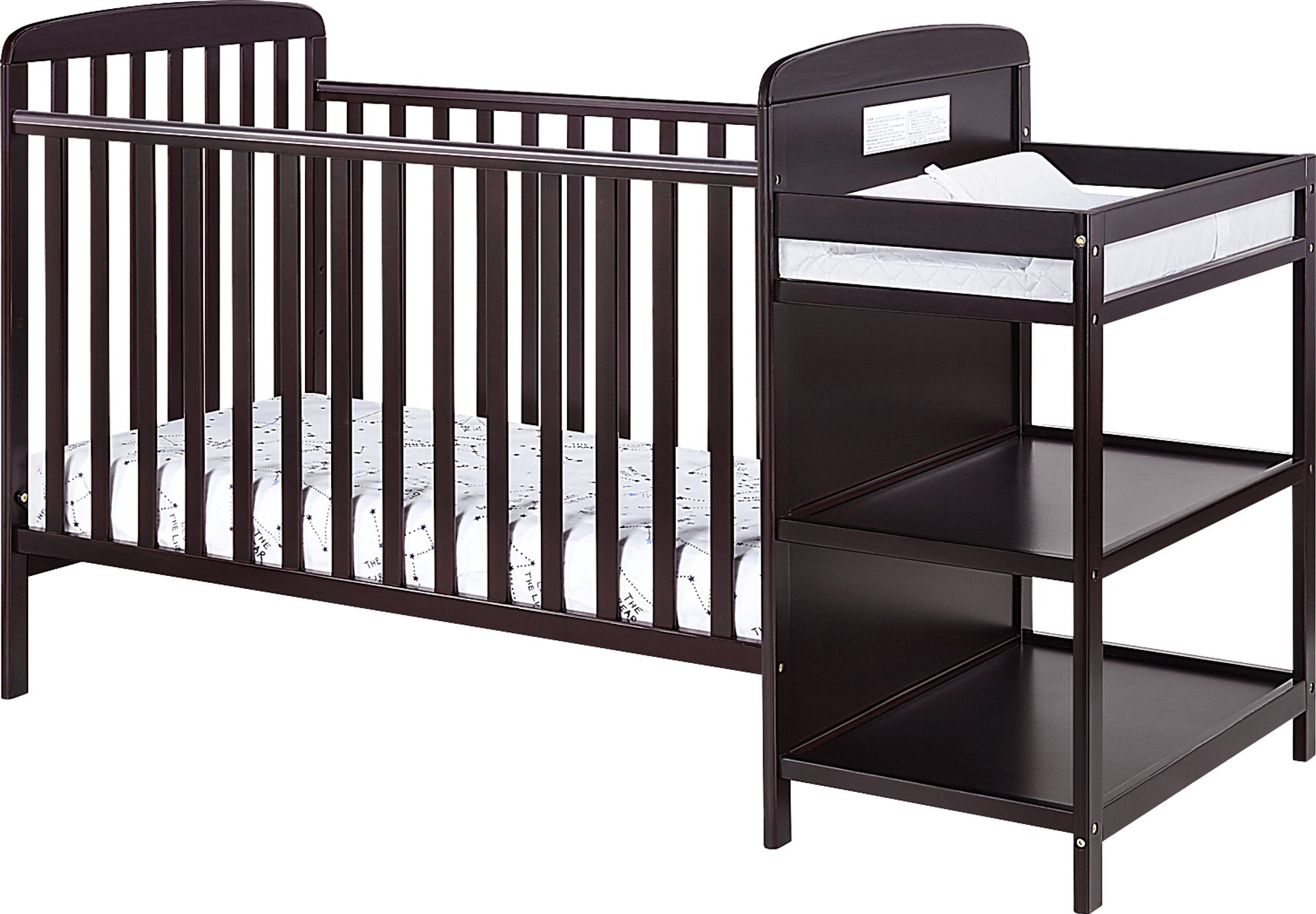 Julian Park Espresso Crib with Changer and Guard Rail - Image 1