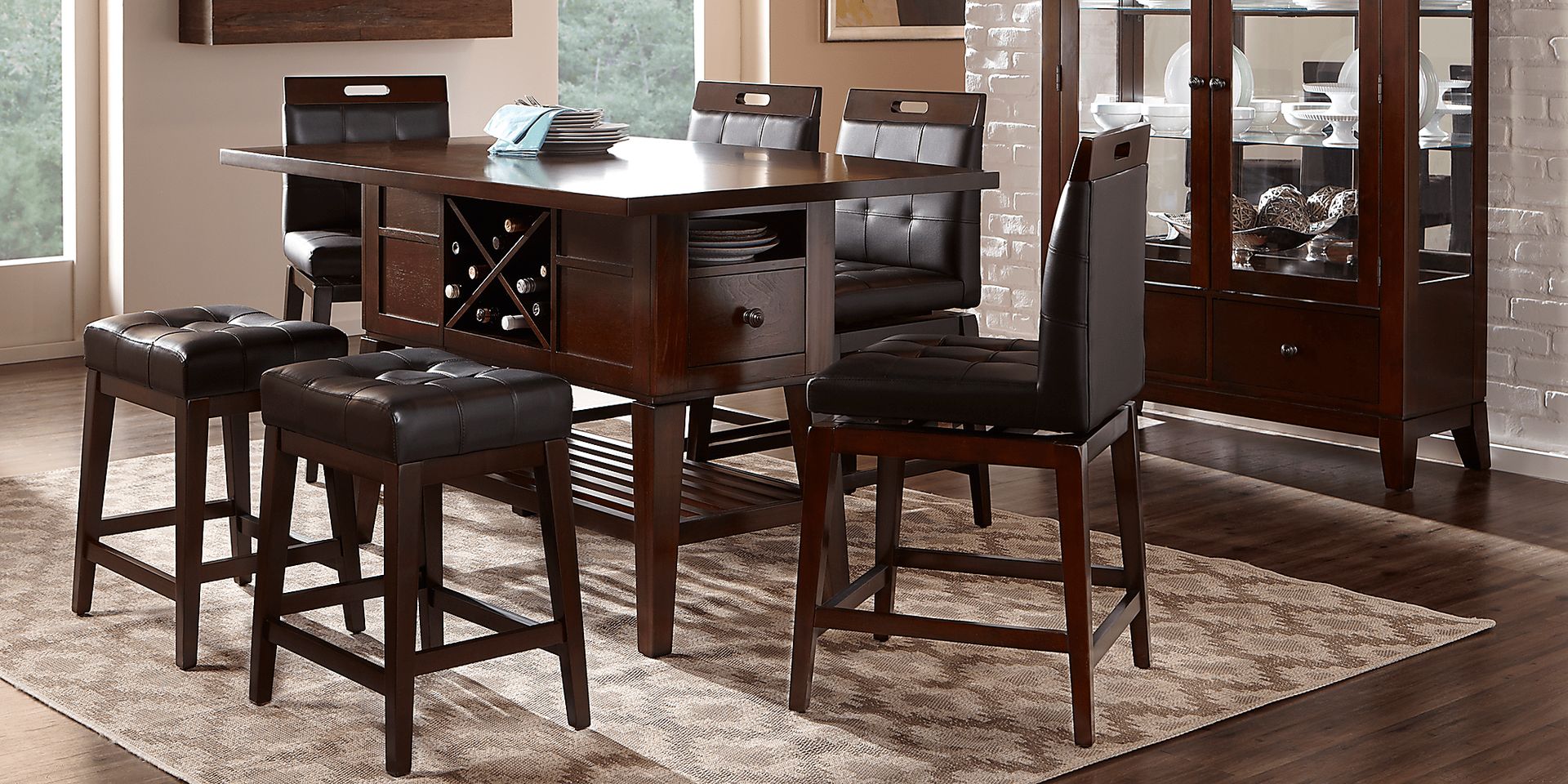 Julian Place Chocolate 5 Pc Counter Height Dining Room - Image 1