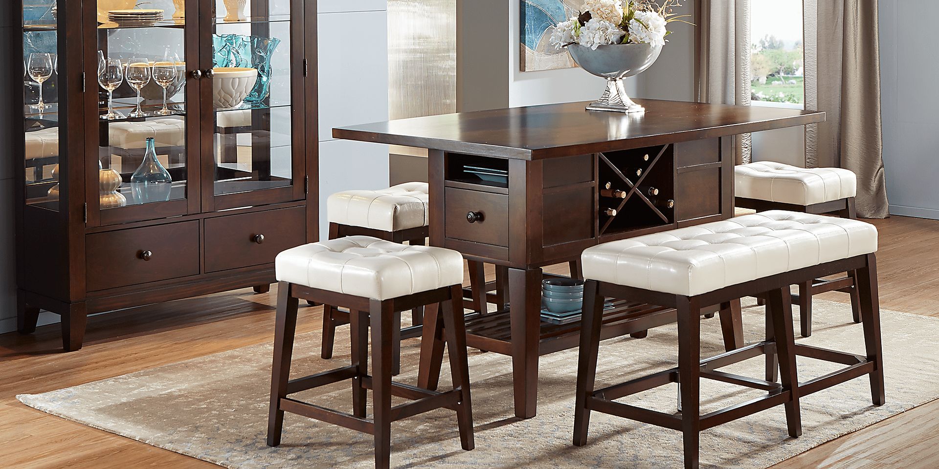 Julian Place Chocolate/Vanilla 4 Pc Counter Height Dining Room - Image 1