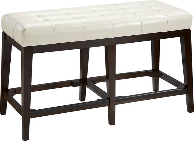 Julian Place Chocolate 6 Pc Counter Height Dining Room with Vanilla Stools - Thumbnail - Image 3