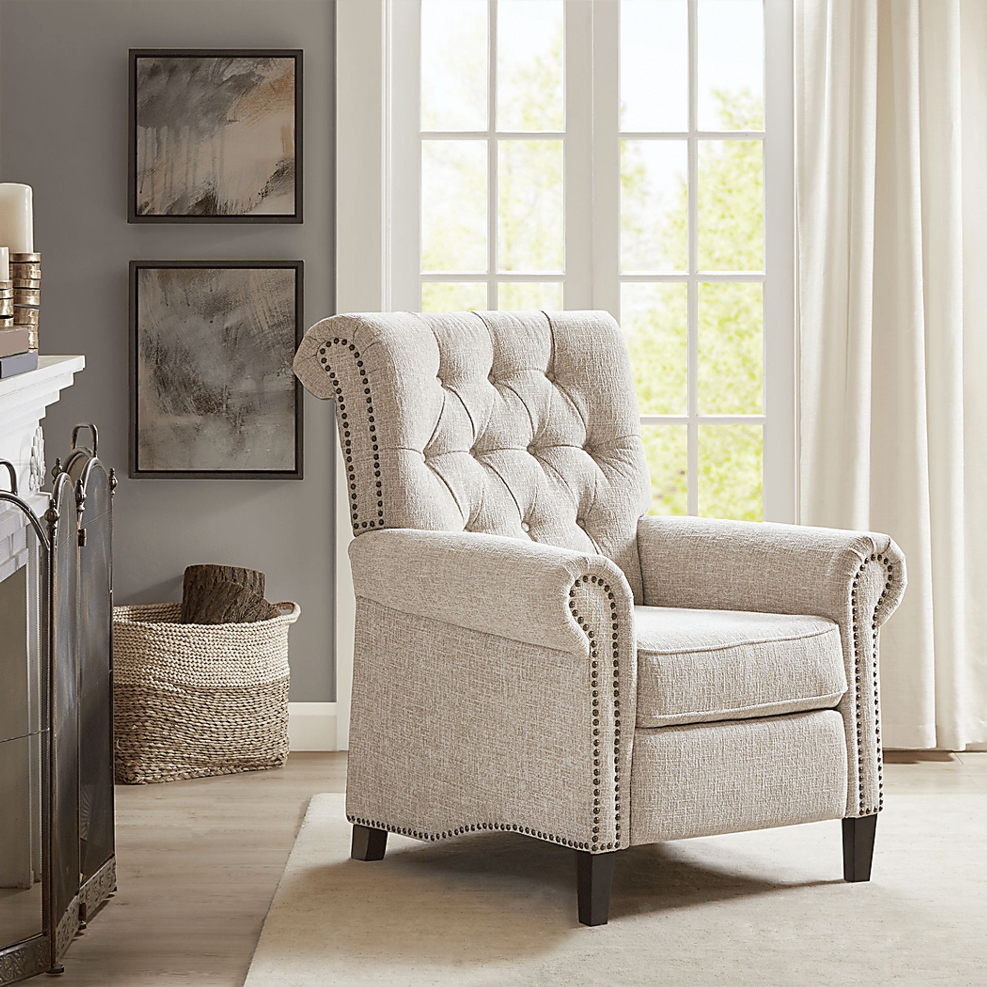Julieanna Cream Pushback Recliner - Image 9