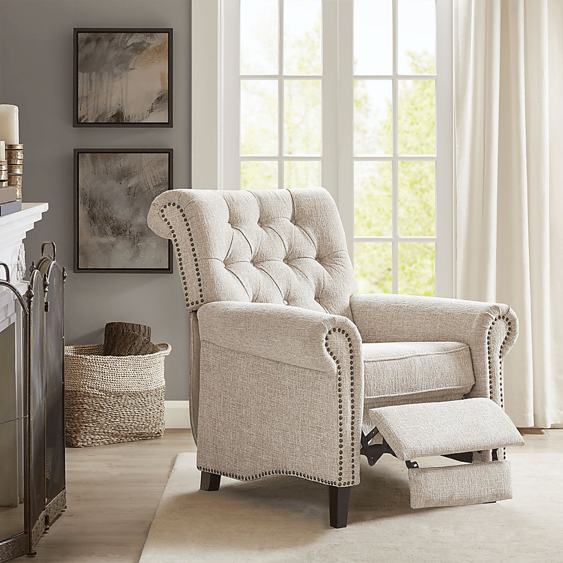 Julieanna Cream Pushback Recliner - Image 10
