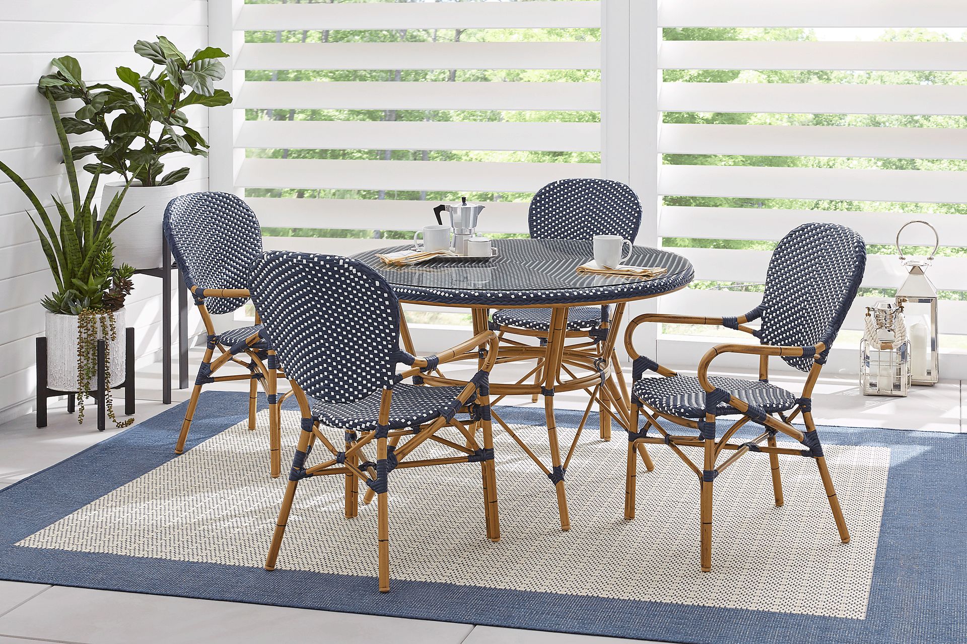 Juliette Blue 5 Pc Outdoor Dining Set - Image 1