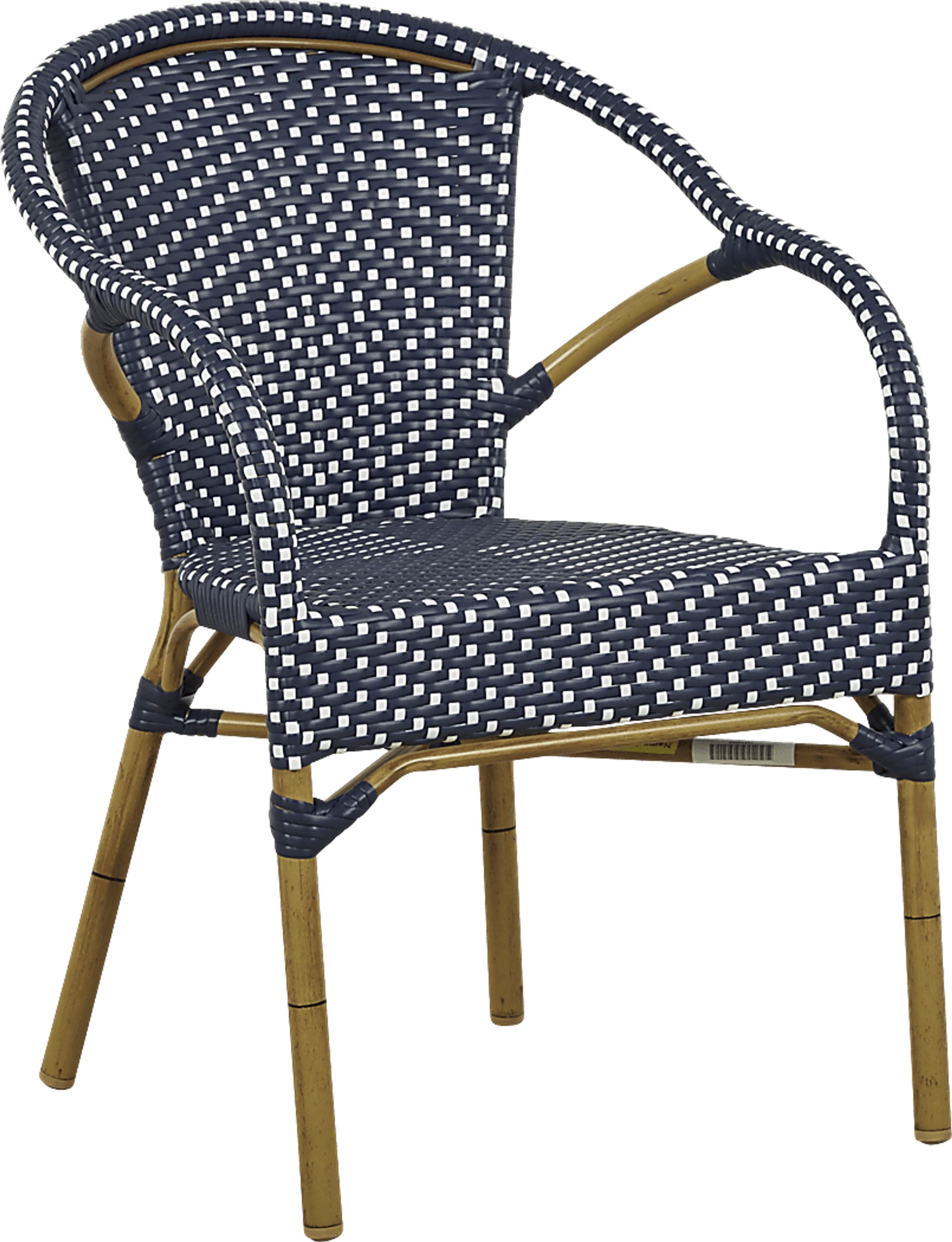 Juliette Blue Outdoor Round Back Arm Chair - Image 1