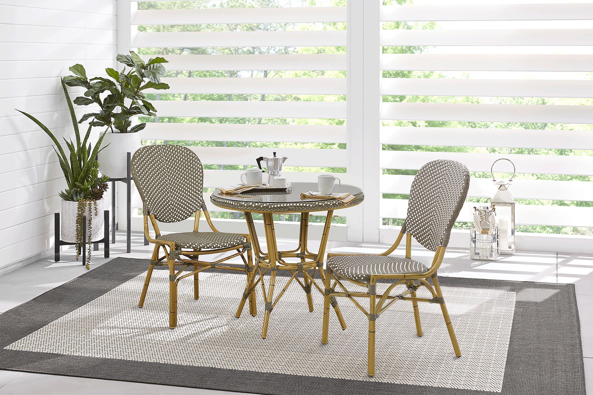 Juliette Gray 3 Pc Outdoor Dining Set - Image 1