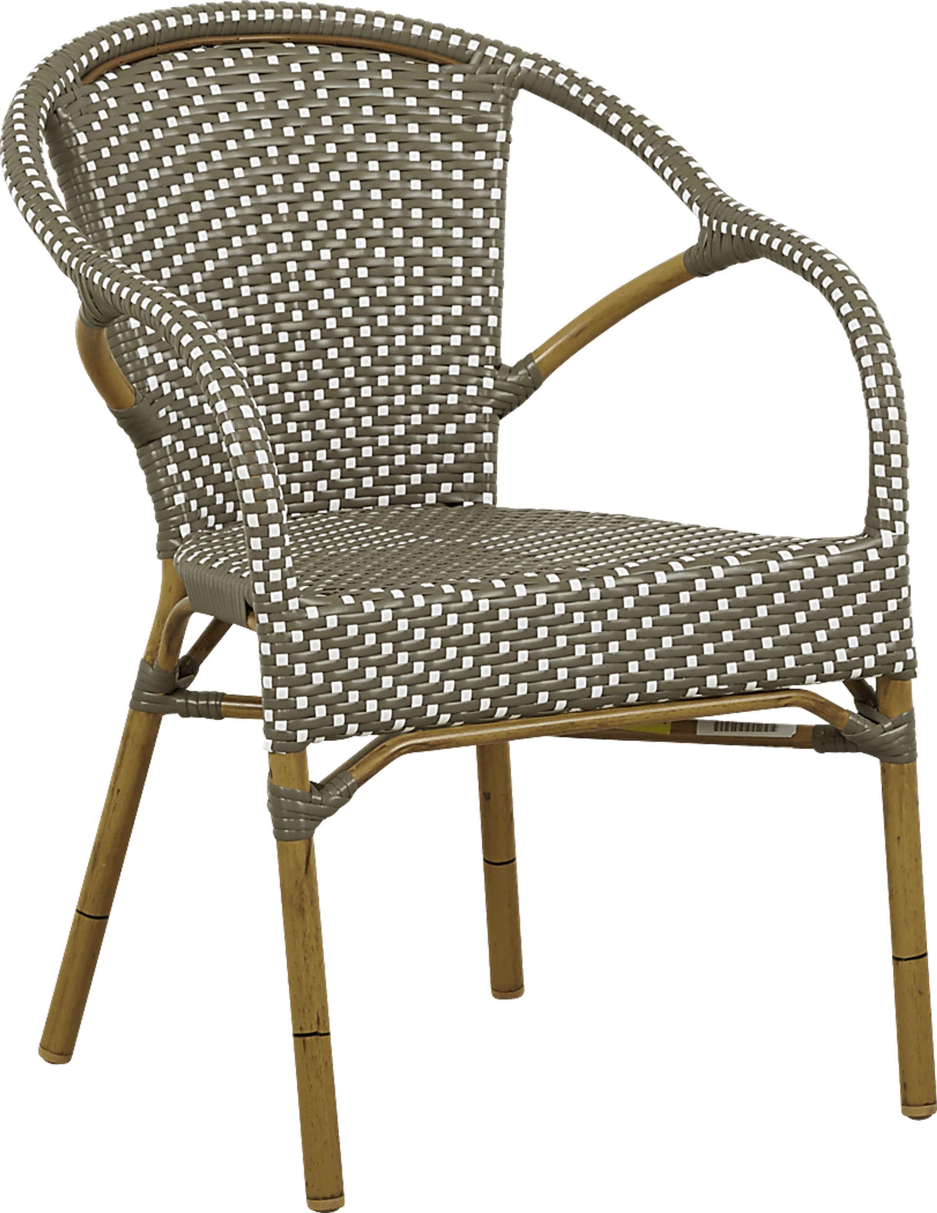Juliette Gray Outdoor Round Back Arm Chair - Image 1