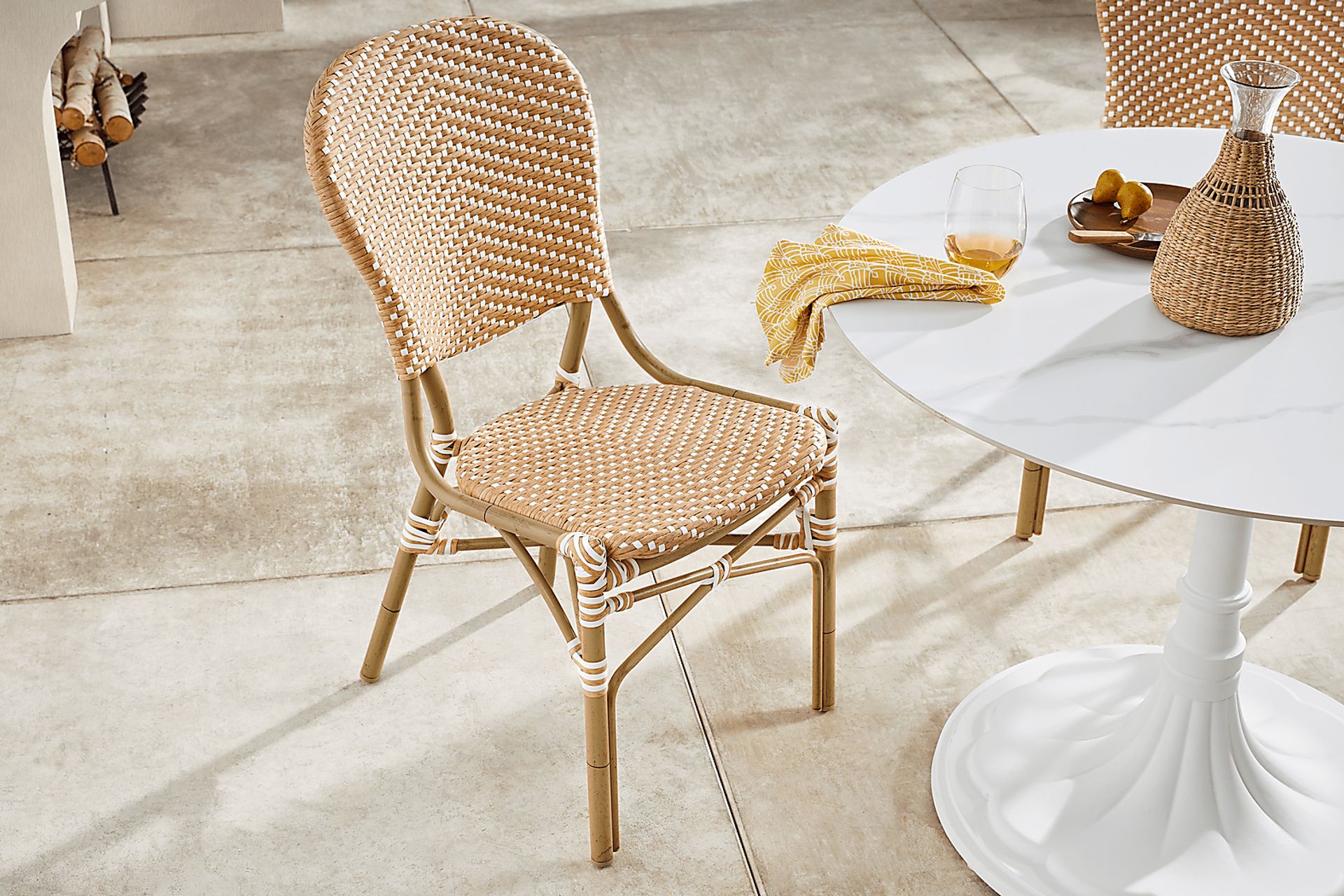 Juliette II White 5 Pc Outdoor Dining Set with Brown Chairs - Image 10