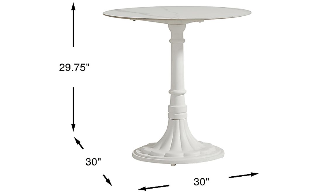 Juliette II White 30 in. Round Outdoor Dining Table