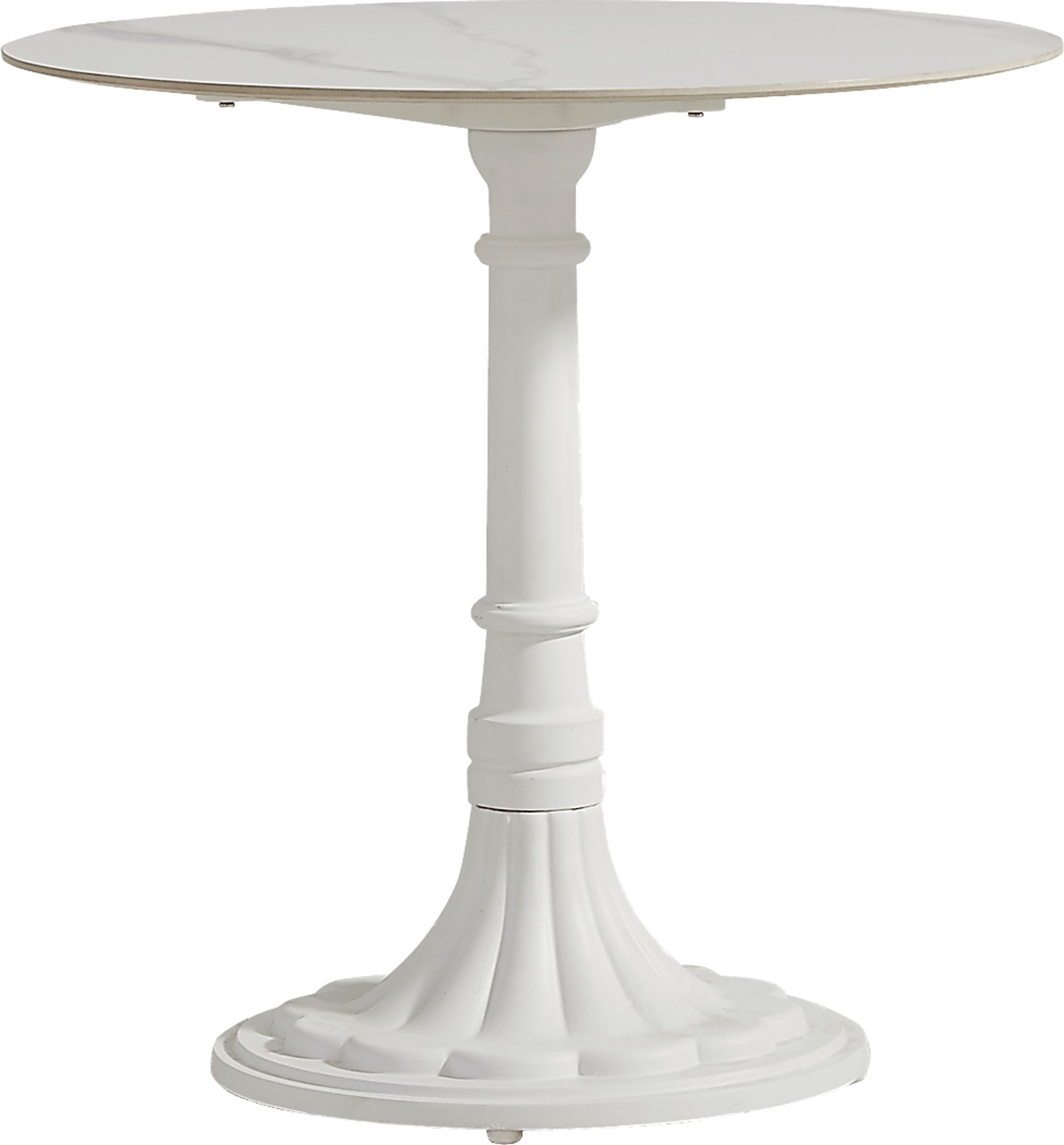 Juliette II White 3 Pc Outdoor Dining Set with Navy Chairs - Image 2