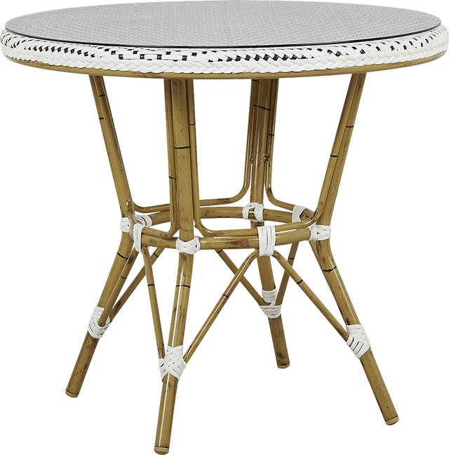 Juliette White 33 in. Round Outdoor Dining Table - Thumbnail - Image 1