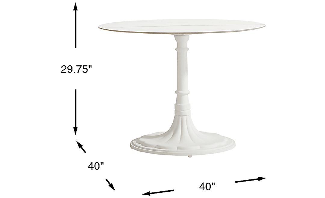 Juliette II White 40 in. Round Outdoor Dining Table