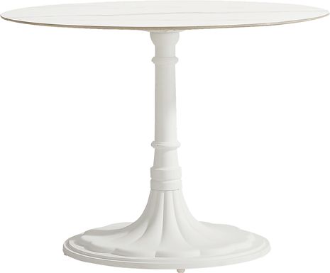 Juliette II White 40 in. Round Outdoor Dining Table