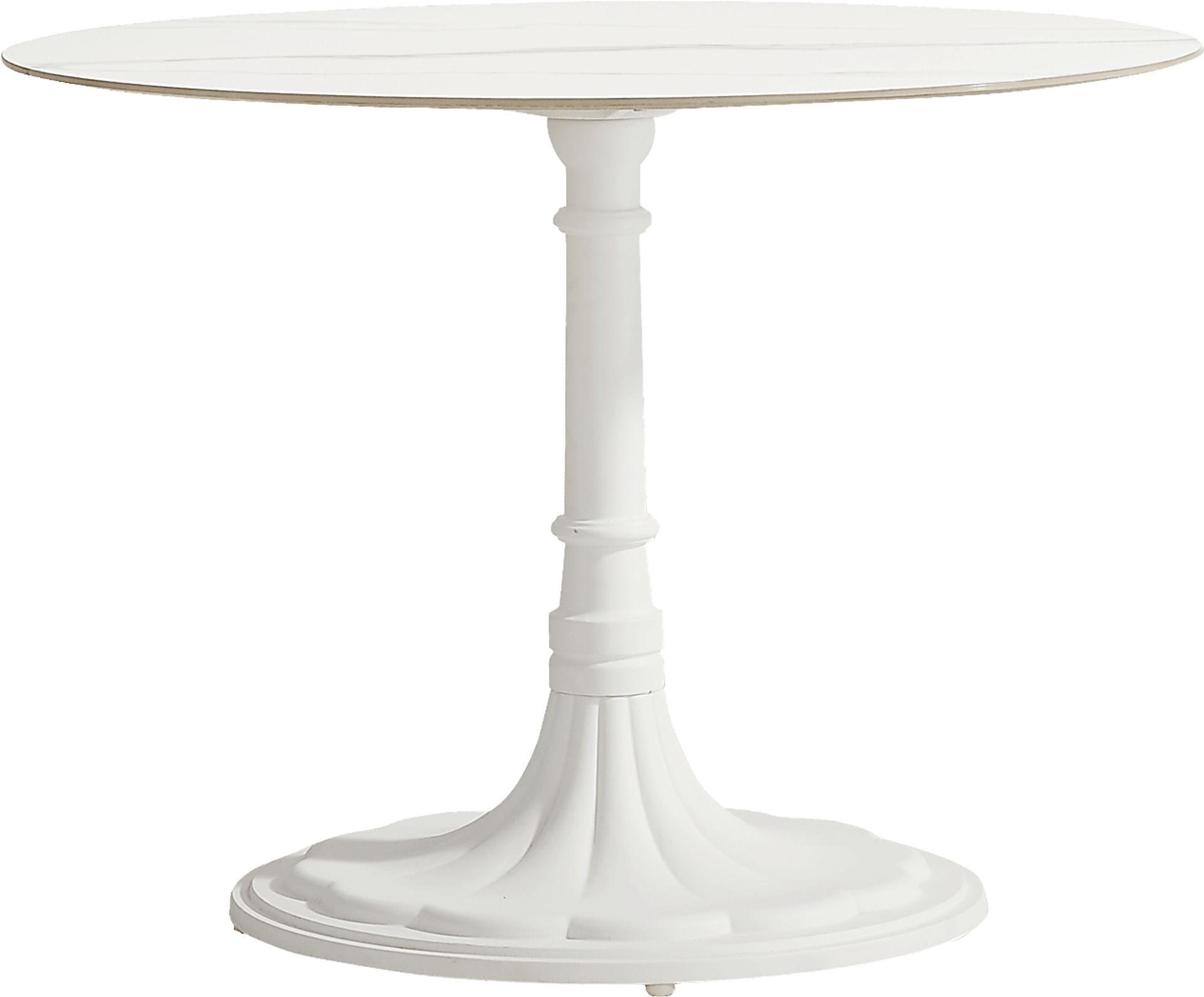 Juliette II White 5 Pc Outdoor Dining Set with Navy Chairs - Image 2
