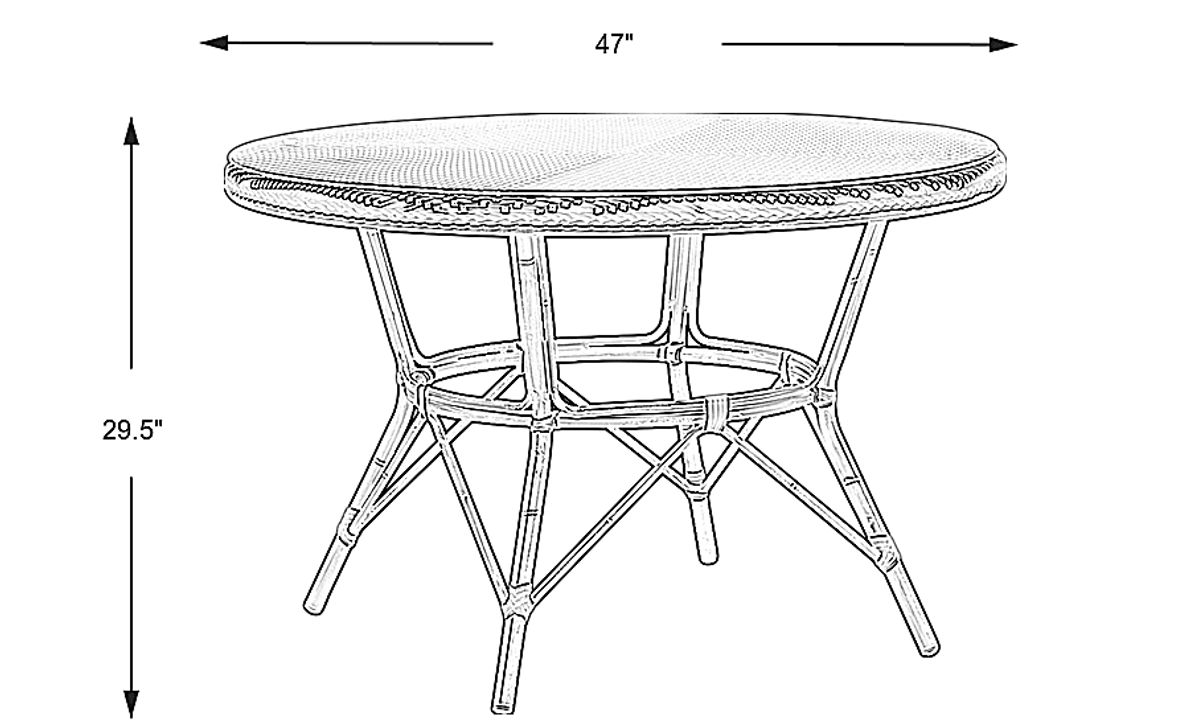 Juliette White 47 in. Round Outdoor Dining Table