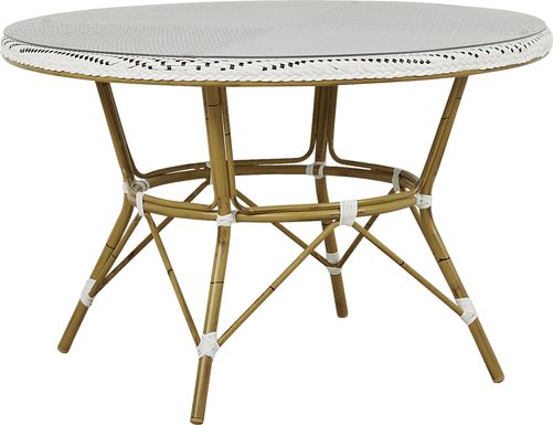 Juliette White 47 in. Round Outdoor Dining Table