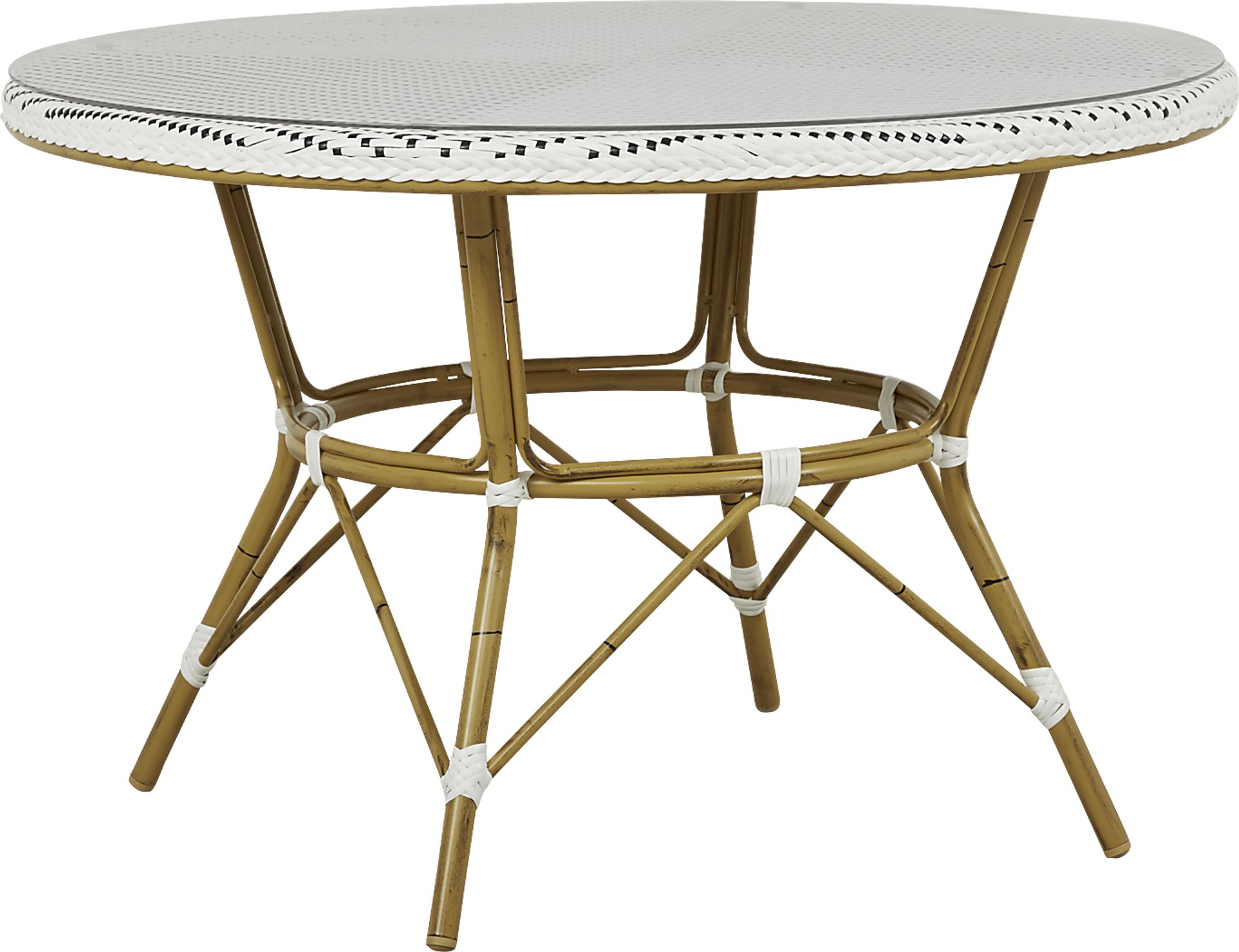 Juliette White 47 in. Round Outdoor Dining Table - Image 1