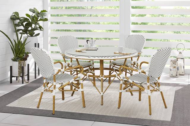 Juliette White 5 Pc Outdoor Dining Set - Thumbnail - Image 1