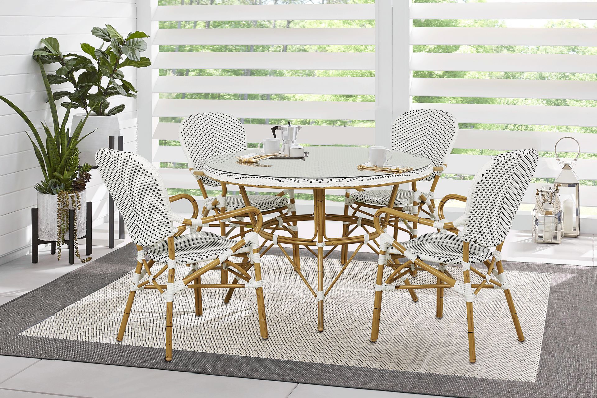 Juliette White Outdoor High Back Arm Chair - Image 2
